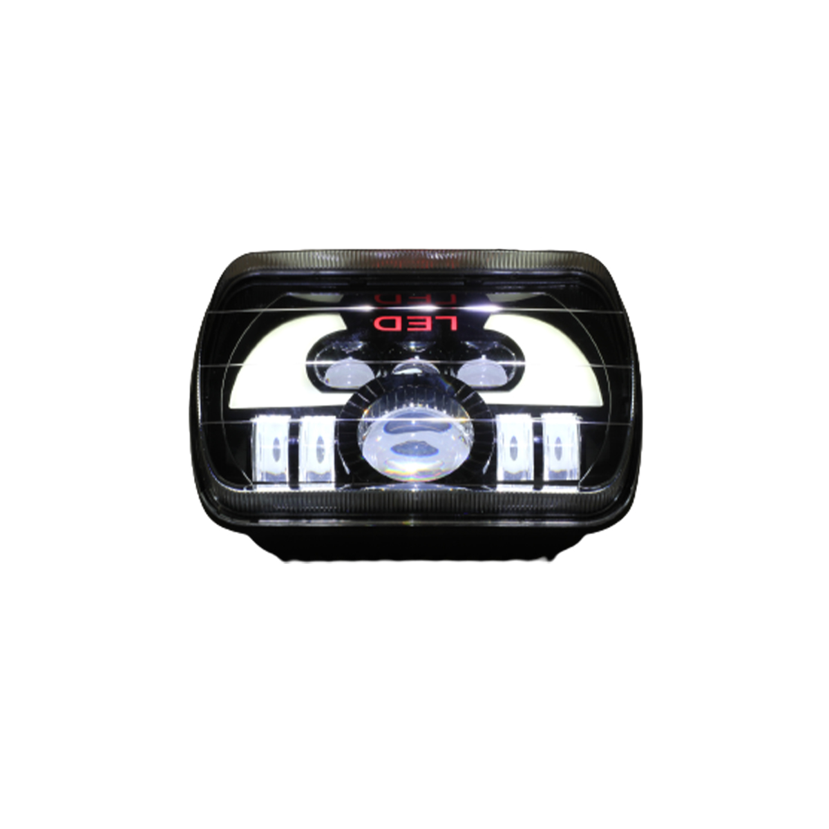 OFF ROAD FARO DE LED LUZ MULTILED BLANCA Y AMBAR CON FUNCION ALTA Y BAJA  9V-36V 140 WATTS  MEDIDAS 7" - 5