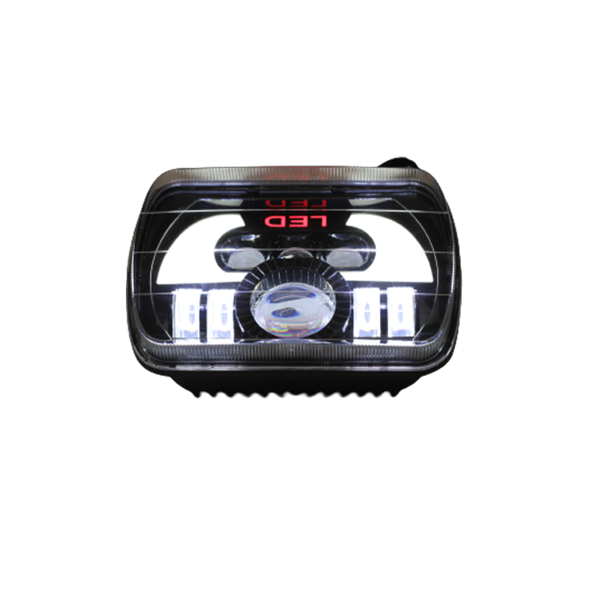 OFF ROAD FARO DE LED LUZ MULTILED BLANCA Y AMBAR CON FUNCION ALTA Y BAJA  9V-36V 140 WATTS  MEDIDAS 7" - 6