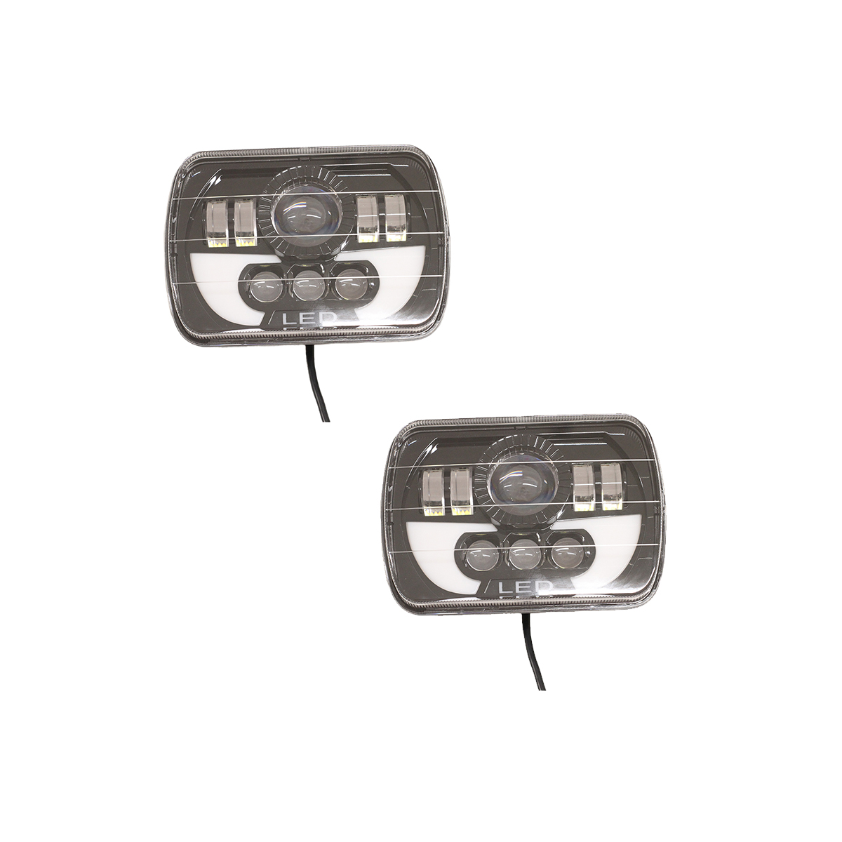 OFF ROAD FARO DE LED LUZ MULTILED BLANCA Y AMBAR CON FUNCION ALTA Y BAJA  9V-36V 140 WATTS  MEDIDAS 7" - 10