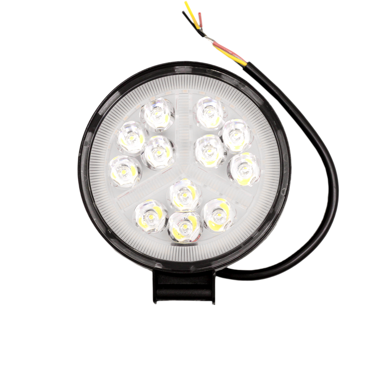 OFF ROAD FARO DE LED FARO DE LED REDONDO - 12 LED 36W MAS PLACA SMD  UNO  BLANCO 10.8X2X11CM AUREOLA BLANCA   MERCEDEZ BENZ