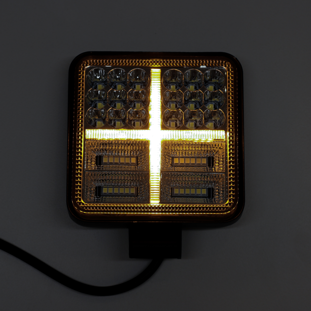 OFF ROAD FARO DE LED FARO DE LED CUADRADO - 36 LED 108W  BLANCO 10X2X11CM FLASH AMBAR DRL - 6
