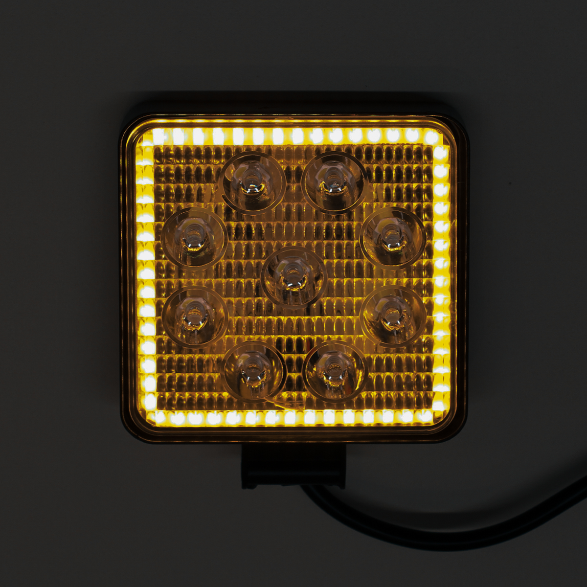 OFF ROAD FARO DE LED FARO DE LED CUADRADO - 9 LED 27W BLANCO CON AUREOLA BLANCO 10.8X2X11CM - 6