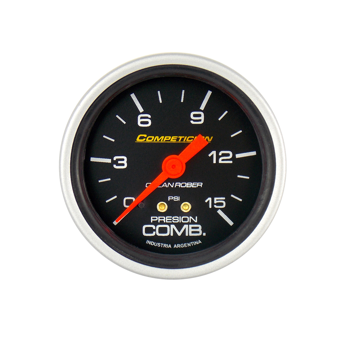 INSTRUMENTAL COMPETICION 62 MM NEGRO MANOMETRO DE PRESION DE COMBUSTIBLE 0-15 PSI
