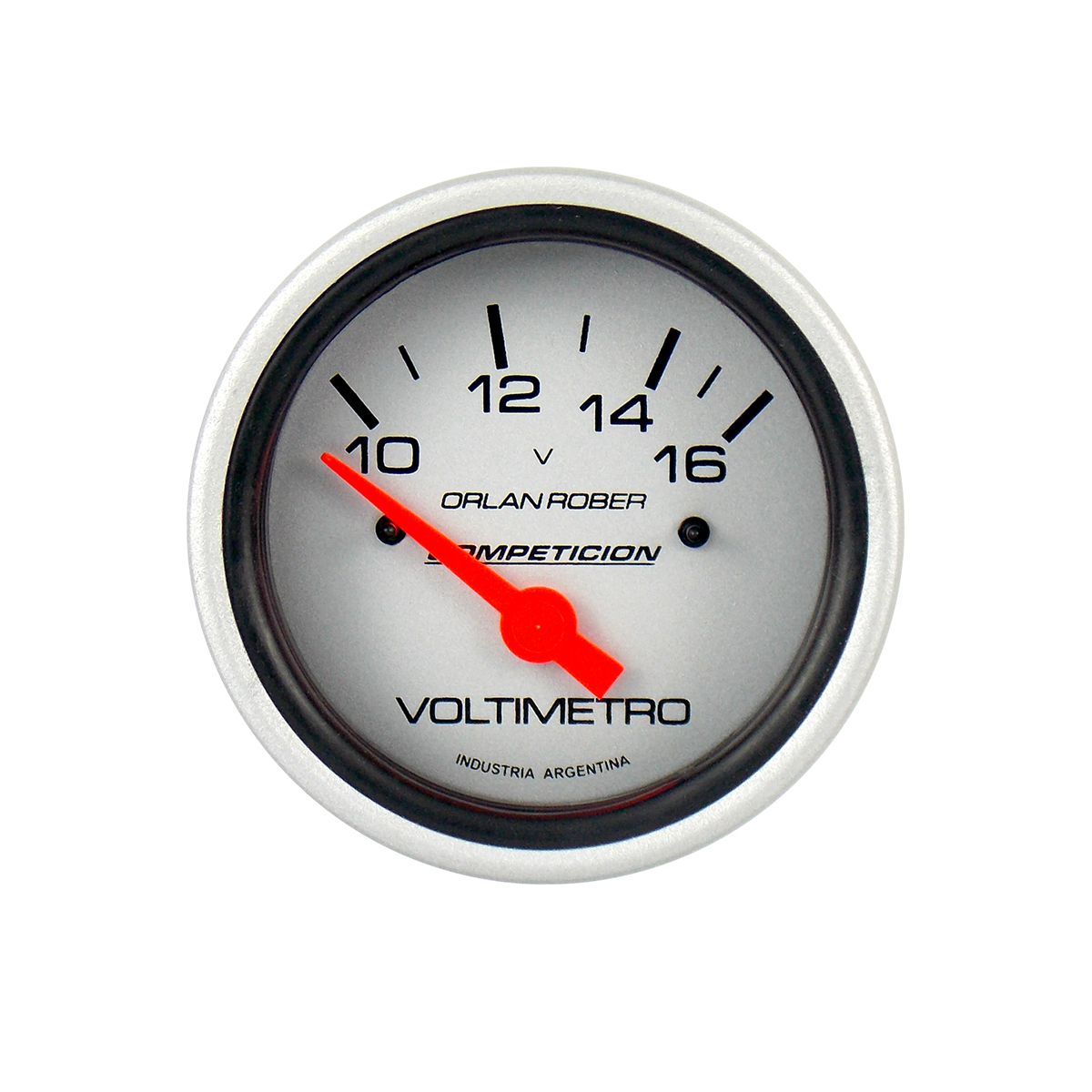 INSTRUMENTAL COMPETICION 62 MM PLATA VOLTIMETRO DE AGUJA 10-16 VOLTS