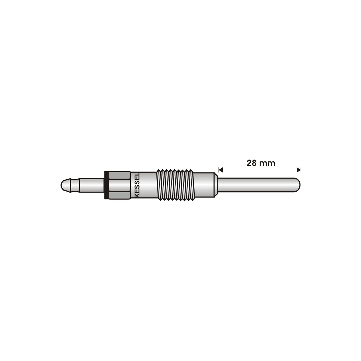 BUJIA INCANDESCENTE PARA MOTOR DIESEL HUMMER V8 ( LARGO 28/ANCHO 5/24 VOLTS/ROSCA 10 X 1 )