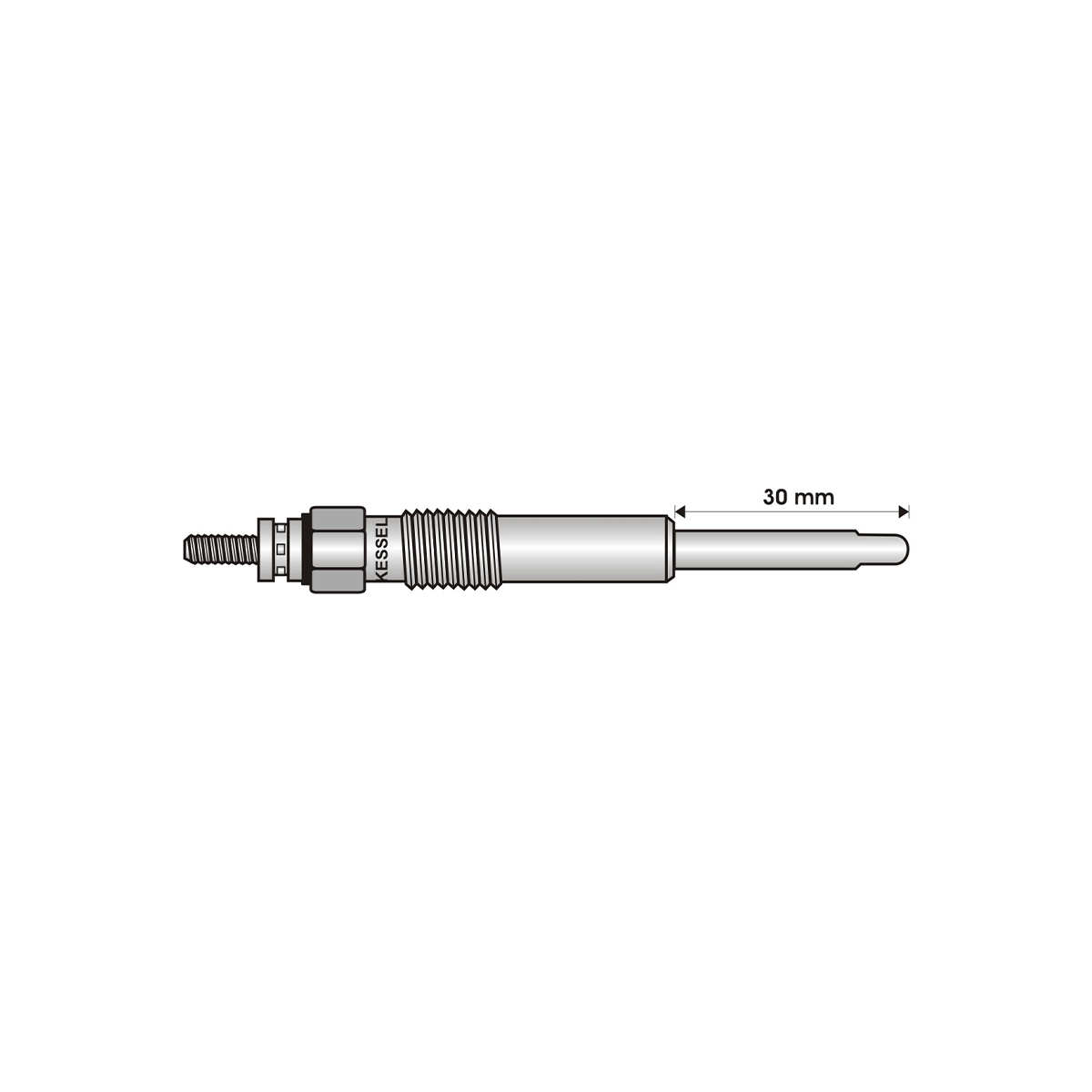 BUJIA INCANDESCENTE PARA MOTOR DIESEL CITROEN BERLINGO/XSARA 1.5 D/1.8 D DW8/1.9 DW8/FIAT 1.9D/NISSAN 1.5 SD/PEUGEOT 1.5 D/206 1/9 D/306 1.8 D/PARTNER 1.9 D/ROVER 1.5 SD ( LARGO 30/ANCHO 5  4/5/11 VOLTS/ROSCA 10 X 1 )