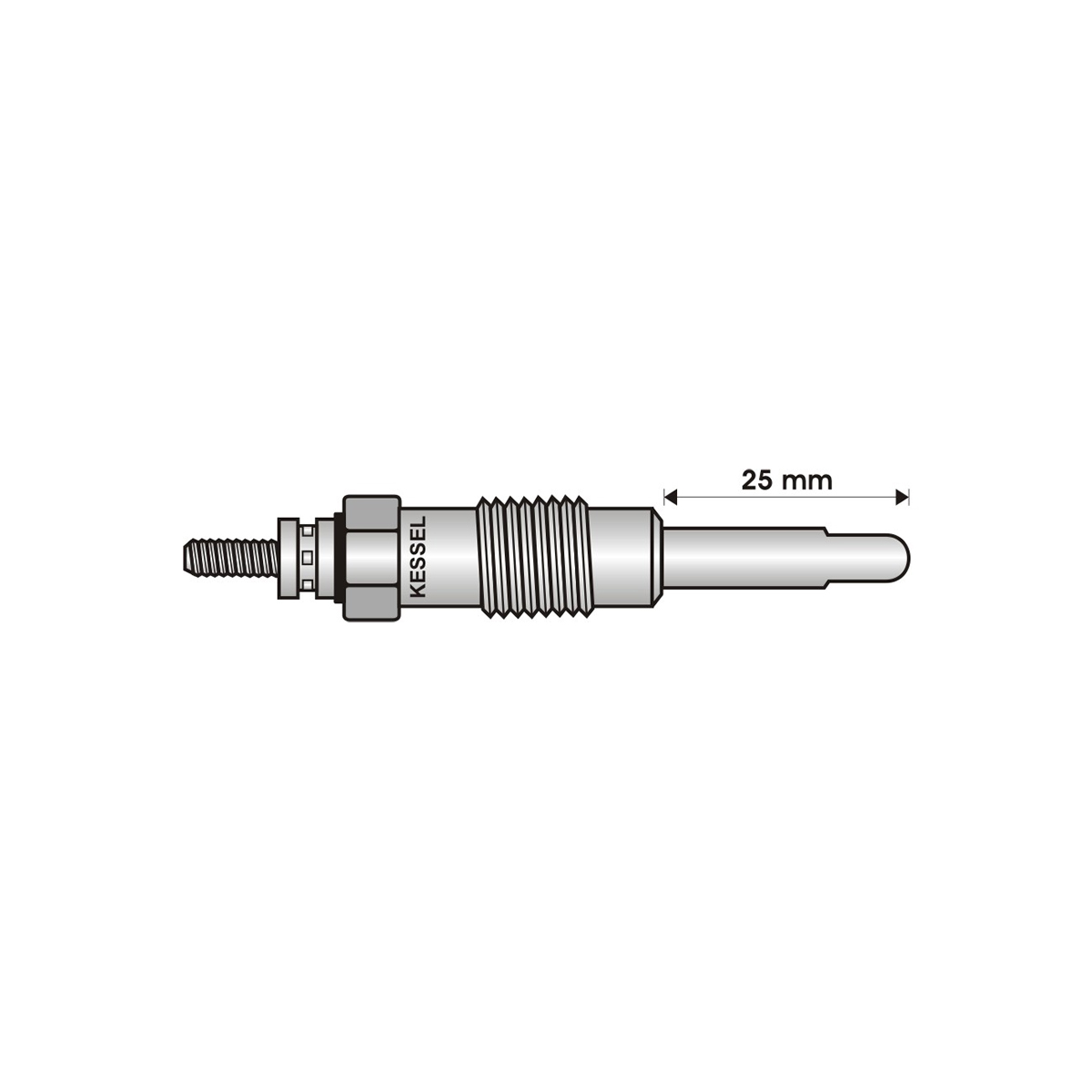 BUJIA INCANDESCENTE PARA MOTOR DIESEL ALFA ROMEO 1.9 D/TD/2.4 D/2.5 D/TD/BMW/CHEVROLET 1.7D/TD/1.6 D/2.3 D/TD/2.5 TD/CHRYSLER 2.5 TD/CITROEN 1.8 D/1.9 D/2.1 TD/2.5 D/TD/FIAT 147 1.3 D/DUNA 1.7 D/FIORINO/PALIO/SIENA/1.7 TD/REGATA 1.9 D/TEMPRA 1.9 TD/UNO/FORD 1.9 D/2.3 D/2.5 D/TD/FORD 1.9 