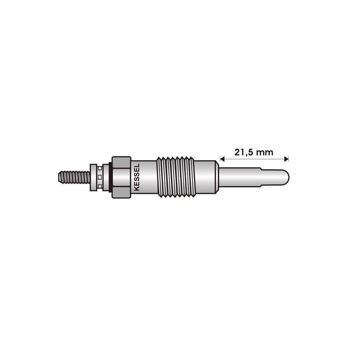 BUJIA INCANDESCENTE PARA MOTOR DIESEL FORD 1.6 D/2.3 D/2.4 L/IVECO 2.5 ( LARGO 21/ANCHO 6  5/5/11/5 VOLTS/ROSCA 12 X 1/25 )