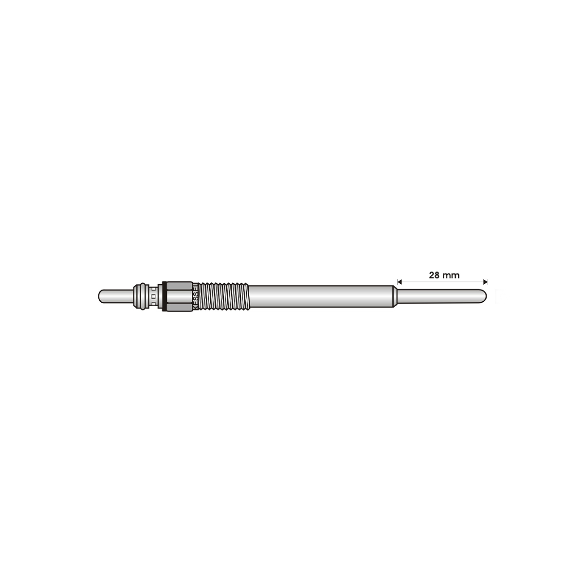BUJIA INCANDESCENTE PARA MOTOR DIESEL CHEVROLET 1.3 CDTI 16V/1.7 CDTI/FIAT 1.3 D MULTIJET/LANCIA 1.3 D/OPEL 1.3 CDTI/1.7 CDTI/SUZUKI 1.3 CDTI/ ( LARGO 28/ANCHO 4/11 VOLTS/ROSCA 8 X 1 ) - SPIN
