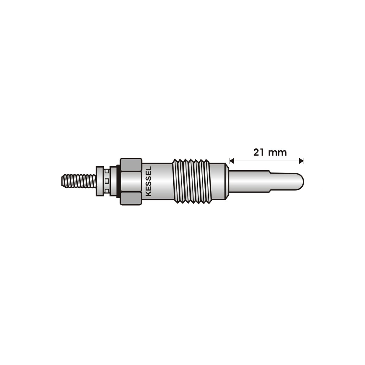 BUJIA INCANDESCENTE PARA MOTOR DIESEL MITSUBISHI 1.9 D/TD/NISSAN 2.0 D/RENAULT 1.9 D/TD/VOLVO 1.9 D/TD ( LARGO 21/ANCHO 6  5/5/11 VOLTS/ROSCA 12 X 1/25 )