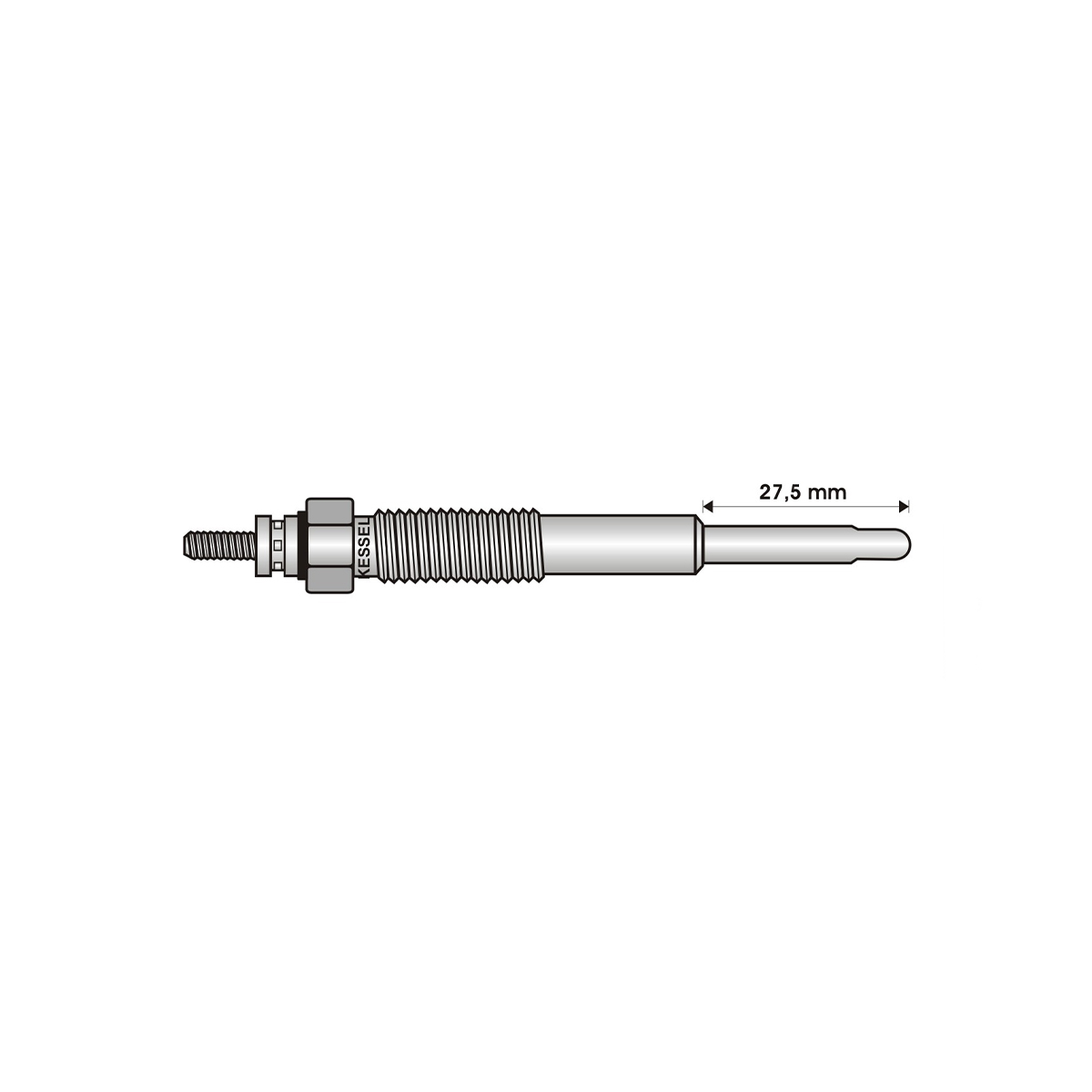 BUJIA INCANDESCENTE PARA MOTOR DIESEL DAIHATSU 1.0 D/TD/2.8 D/TD/ INNOCENTI 1.0 D/TOYOTA 1.8 D/2.0 D   ( LARGO 28/ANCHO 5  4/5/7 VOLTS/ROSCA 10 X 1/25 )