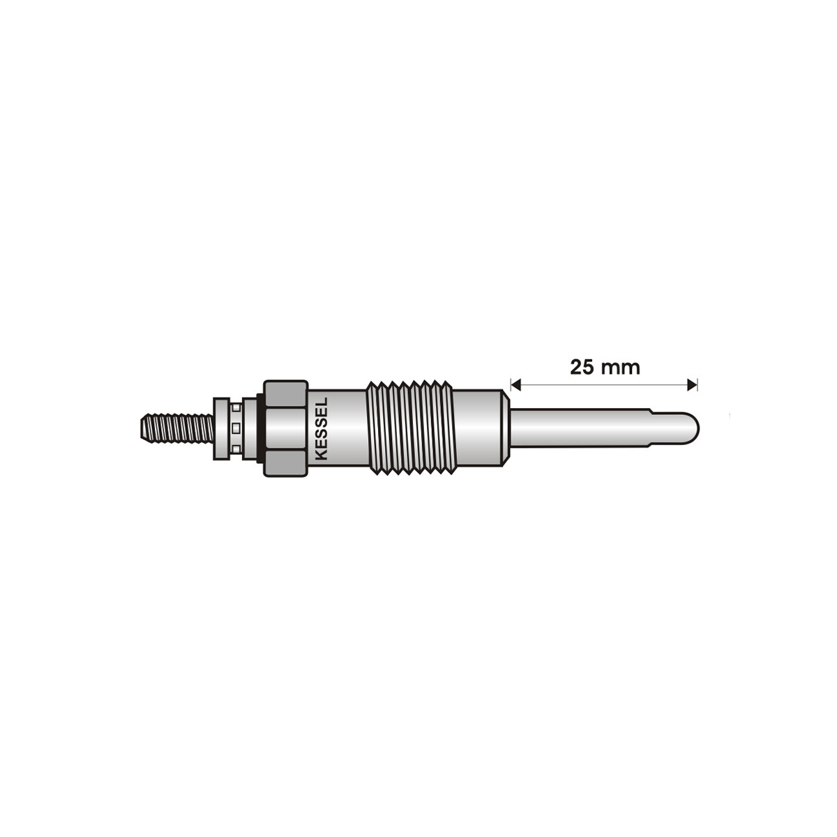 BUJIA INCANDESCENTE PARA MOTOR DIESEL FIAT 1.7 TD/1.9 D/TD/2.4 TD/LANCIA 2.4 TDI ( LARGO 25/ANCHO 5  4/5/11 VOLTS/ROSCA 12 X 1/25 )
