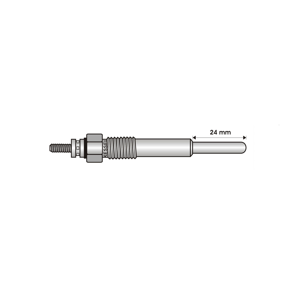 BUJIA INCANDESCENTE PARA MOTOR DIESEL HOLDEN/ISUZU ( LARGO 24/ANCHO 5/9 VOLTS/ROSCA 10 X 1/25 )