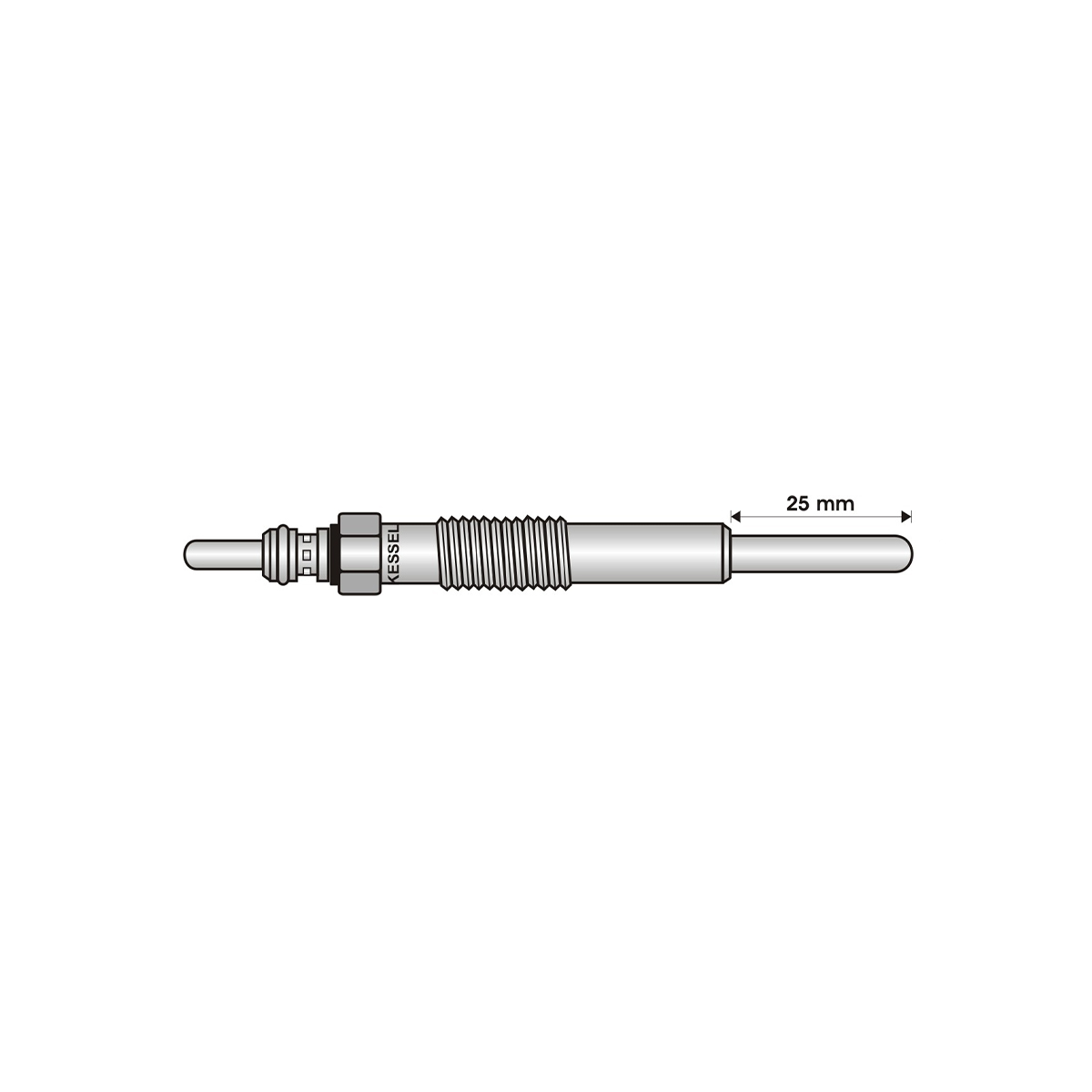 BUJIA INCANDESCENTE PARA MOTOR DIESEL RENAULT CLIO 2/KANGOO/MEGANE 1.9 D F8Q ( LARGO 25/ANCHO 5  4/5/11 VOLTS/ROSCA 10 X 1 )