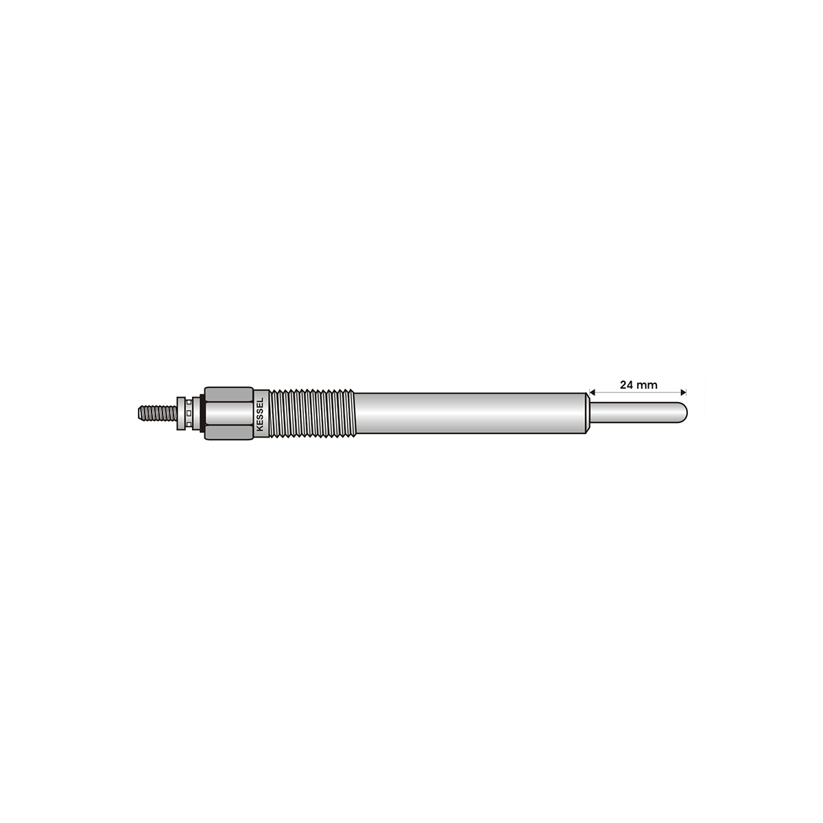 BUJIA INCANDESCENTE PARA MOTOR DIESEL CHEVROLET 2.8 TD/TDI/HINO/HOLDEN 3.0/ISUZU 2.8 TD/JIANGLING 2.8 D/LWMC  2.8/OPEL 2.5 D/DTI/2.8 TD/TDI/VAUXHALL 2.5 D/DTI/2.8 TD ( LARGO 24/ANCHO 5  4/5/11 VOLTS/ROSCA 12 X 1/25 )