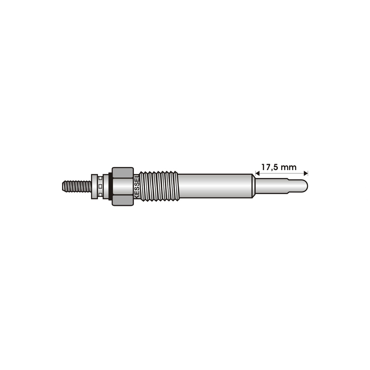 BUJIA INCANDESCENTE PARA MOTOR DIESEL BEDFORD 2.0 D/TD/CHEVROLET CORSA 1.5 D/TD/1.7 TDS/HOLDEN 3.1/HONDA/ISUZU 1.5 TD/2.0 TD/2.2 D/2.4 D/3.1 TD/OPEL 1.5 TD/1.7 TDS/3.1 TD/VAUXHALL 1.5 DT/1.7 TD ( LARGO 17/ANCHO 5  4/5/11 VOLTS/ROSCA 10 X 1/25 )