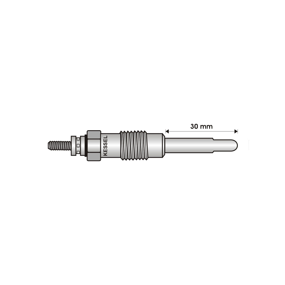 BUJIA INCANDESCENTE PARA MOTOR DIESEL ALFA ROMEO 1.8 TD/2.4 TD/2.5 TD/FISSORE 2.4 TD/LAND ROVER 2.5 TD/ROVER 2400 TD ( LARGO 30/ANCHO 6  5/5/11 VOLTS/ROSCA 12 X 1/25 )