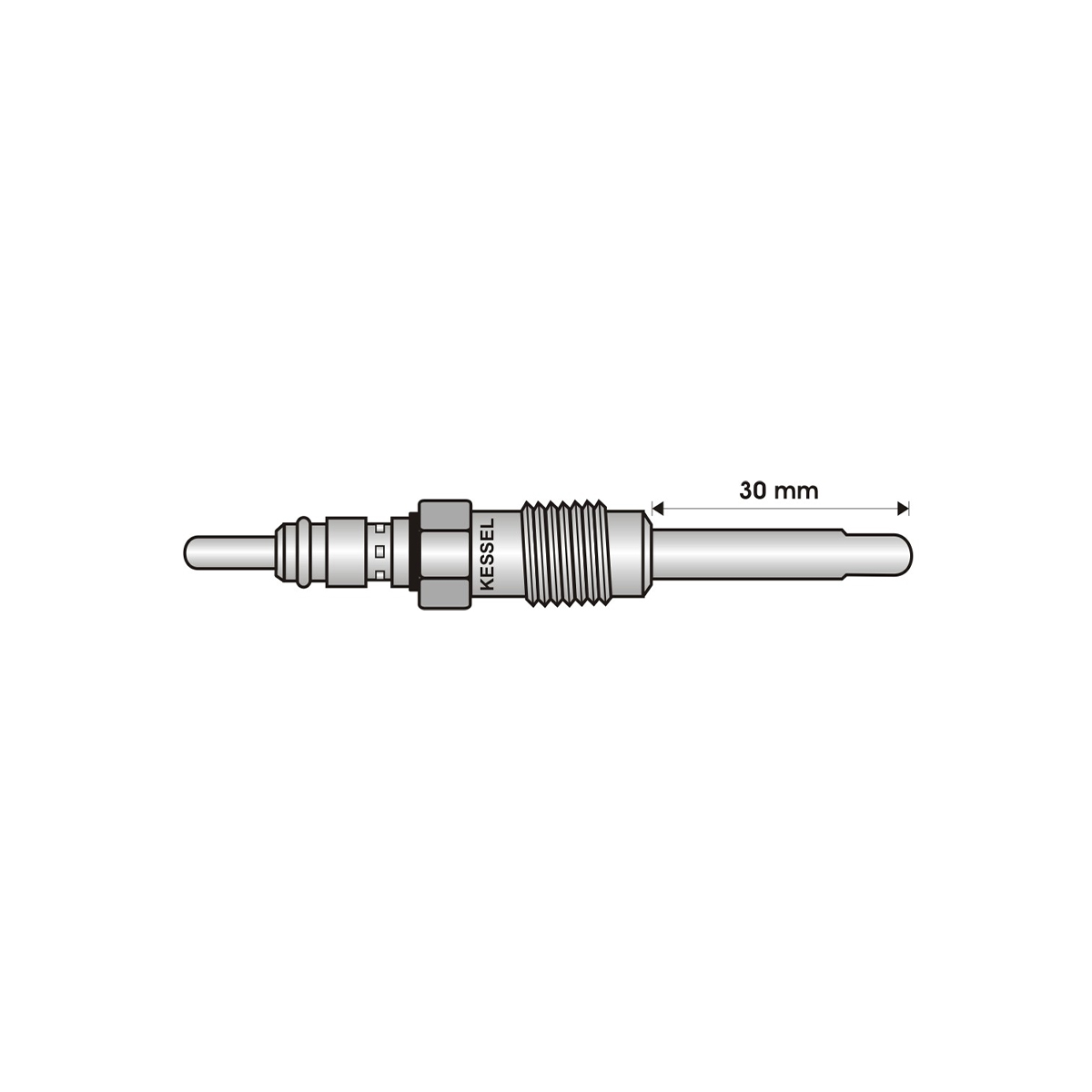 BUJIA INCANDESCENTE PARA MOTOR DIESEL ALFA ROMEO 1.9 JTD/2.4 JTD/FIAT 1.9 JTD/2.4 JTD/LANCIA 1.9 JTD/2.4 JTD ( LARGO 30/ANCHO 6  5/5/12 VOLTS/ROSCA 12 X 1/25 )