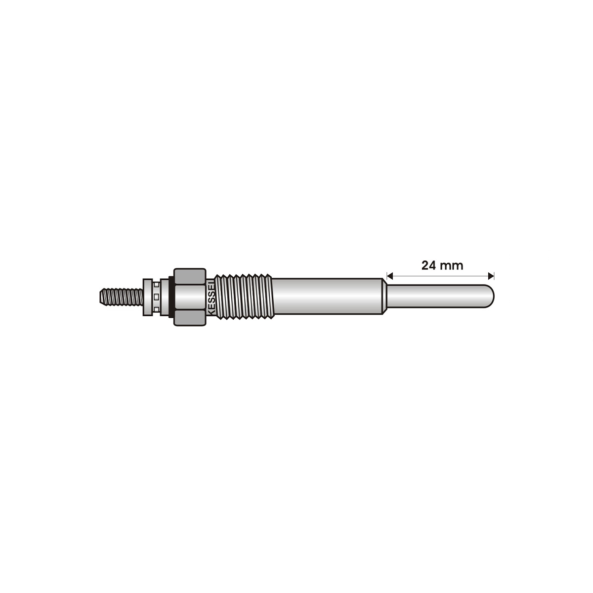 BUJIA INCANDESCENTE PARA MOTOR DIESEL BEDFORD 2.2/CHEVROLET 1.5 D/1.7 TD/2.2 D/HOLDEN/ISUZU 1.8 L/2.2 D/TD/2.3 D/OPEL 1.5 D/1.7 TD/PONTIAC 1.8 ( LARGO 24/ANCHO 5  4/5/5 VOLTS/ROSCA 10 X 1/25 )