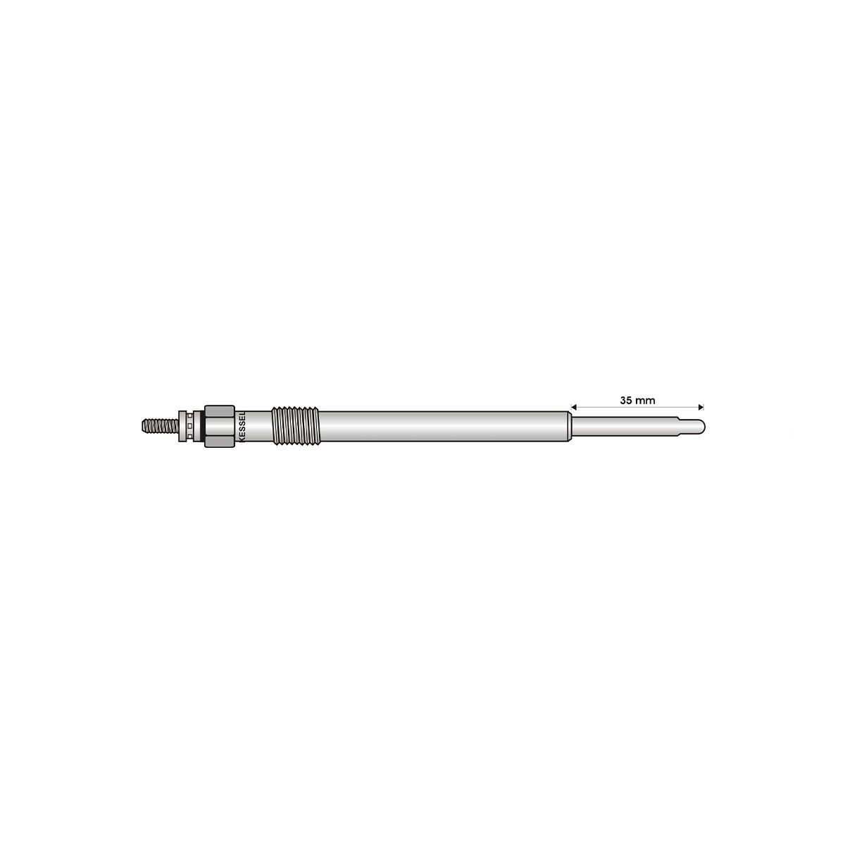 BUJIA INCANDESCENTE PARA MOTOR DIESEL CITROEN 2.2 HDI/FORD 1.8 TDCI/2.0 TDCI/2.2 TDCI 16V/2.4 D/2.4 TDCI/TDE/JAGUAR 2.0 D ( LARGO 35/ANCHO 5  4/5/11/5 VOLTS/ROSCA 10 X 1 )