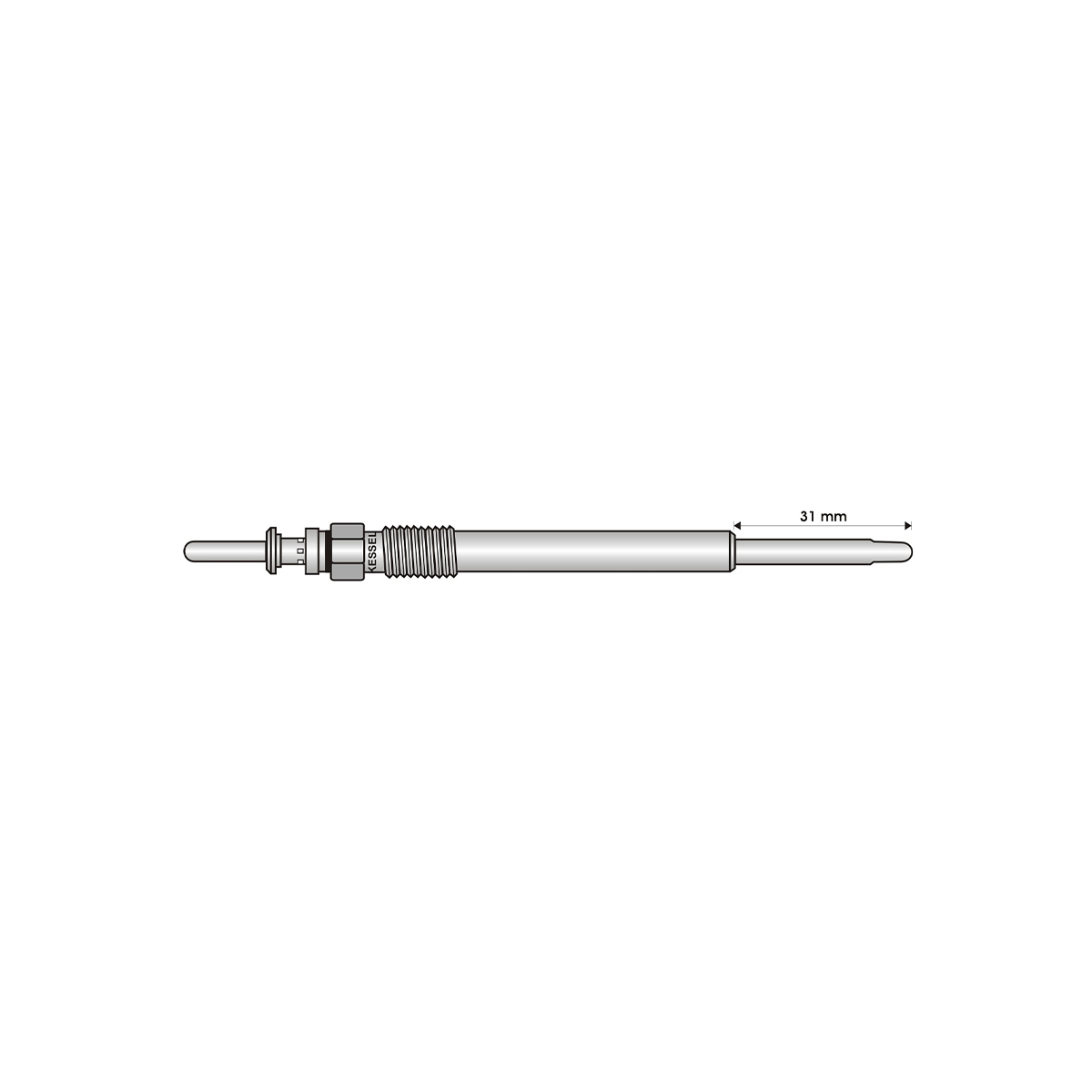 BUJIA INCANDESCENTE PARA MOTOR DIESEL CHEVROLET 2.0 DTI/2.2 DTI 16V/MERCEDES BENZ 2.2 CDI/OPEL 2.0 DTI/2.2 DTI 16V/SAAB 2.2 TID/VAUXHALL 2.0 DTI/2.2 DTI 16V ( LARGO 31/ANCHO 5  4/5/11 VOLTS/ROSCA 10 X 1 )