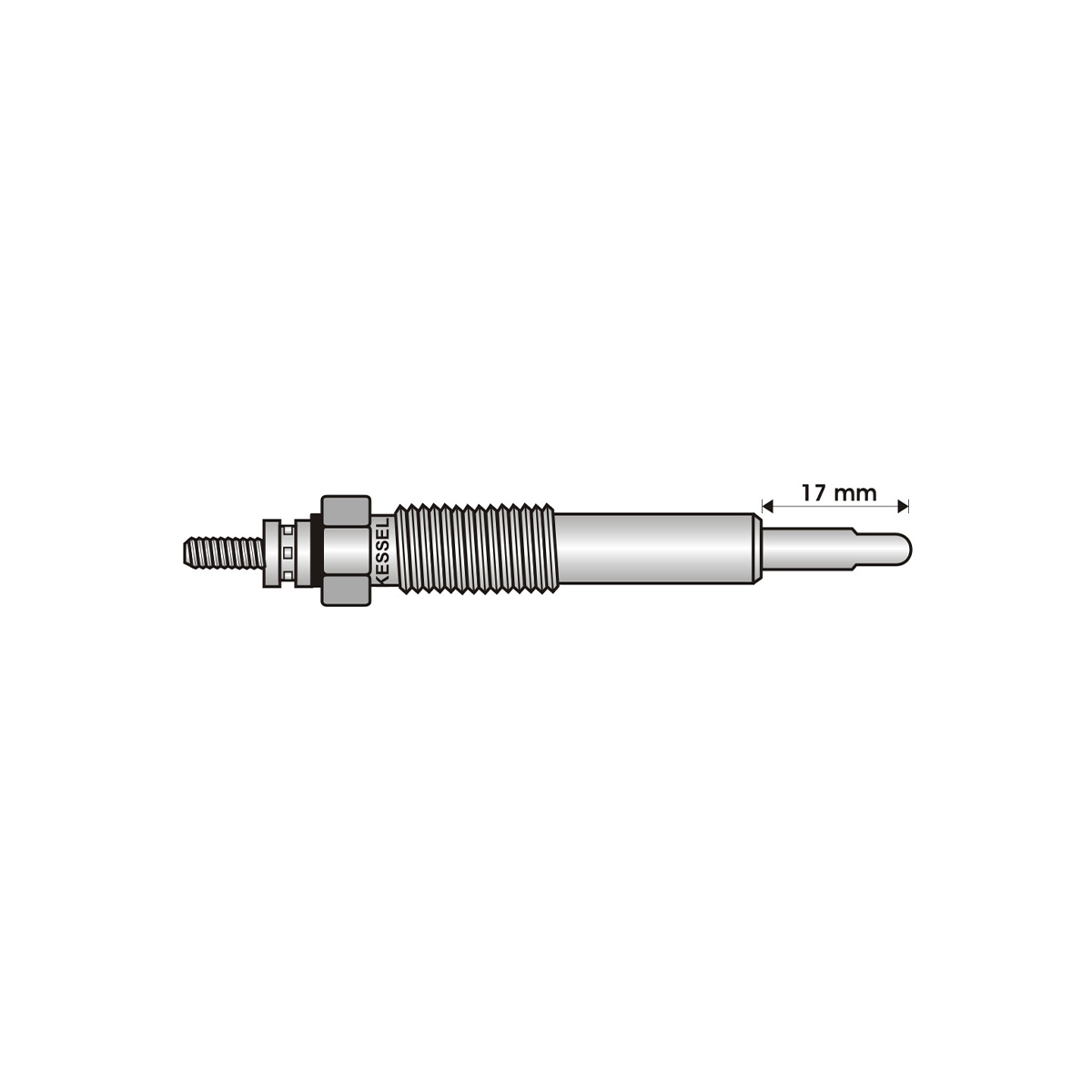 BUJIA INCANDESCENTE PARA MOTOR DIESEL CHEVROLET CORSA 1.5 TD/1.7 TD/TDS/MAZDA 1.7 TD/OPEL 1.5 D/1.7 D/TD/TDS/VAUXHALL 1.5 D/TD/1.7 D/TD ( LARGO 17/ANCHO 5  4/5/11 VOLTS/ROSCA 10 X 1/25 )