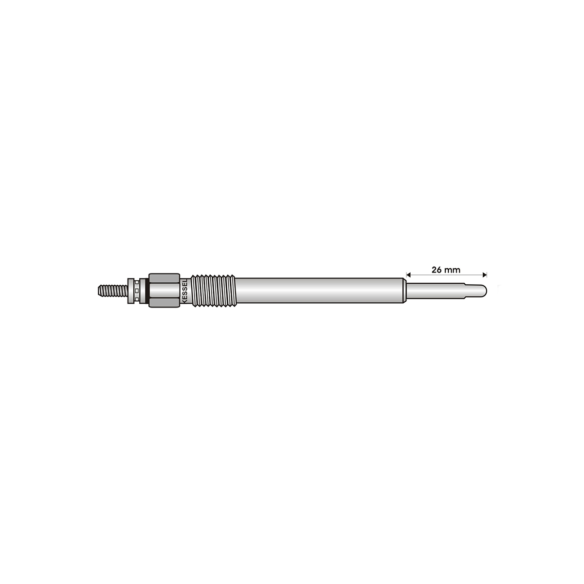 BUJIA INCANDESCENTE PARA MOTOR DIESEL CHEVROLET 2.5 TD/DLX/LAND ROVER 2.5 TDI/ROVER 2.5 TDI ( LARGO 26/ANCHO 5  4/5/11/5 VOLTS/ROSCA 10 X 1 )