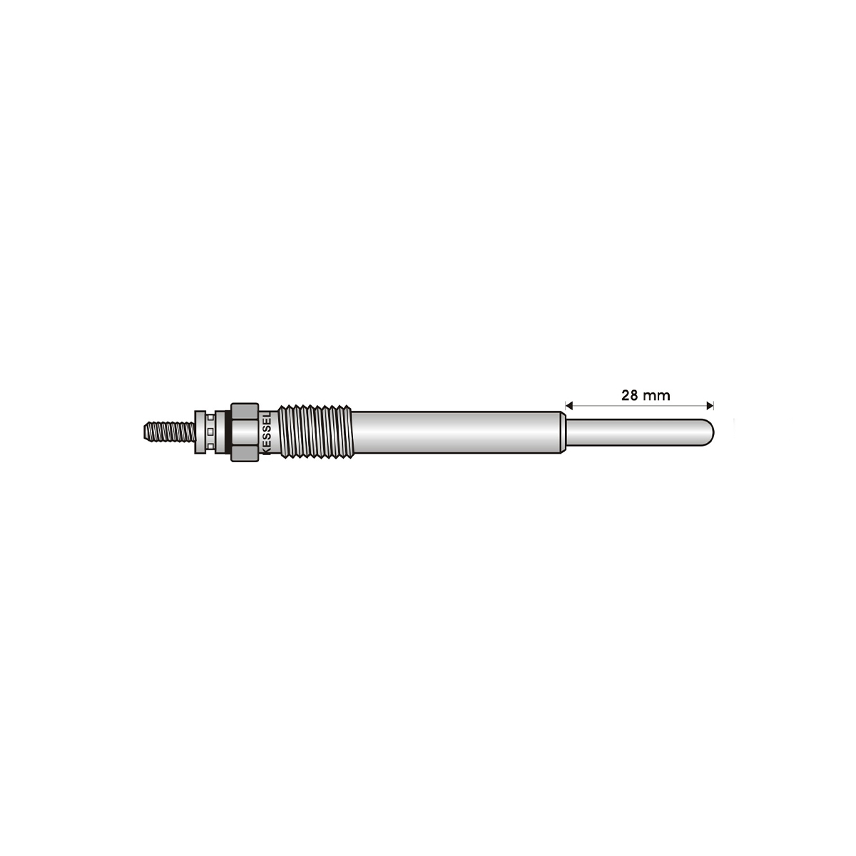 BUJIA INCANDESCENTE PARA MOTOR DIESEL CITROEN BERLINGO/C4/C5 1.6 HDI/2.0 HDI/2.2 HDI/FIAT 2.0 D/JTD/MULTIJET/ FORD FOCUS/MONDEO 2.0 TDCI/PEUGEOT 206/307/308 2.0 HDI/SUZUKI 2.0 HDI ( LARGO 27/ANCHO 5  4/5/11 VOLTS/ROSCA 10 X 1 )
