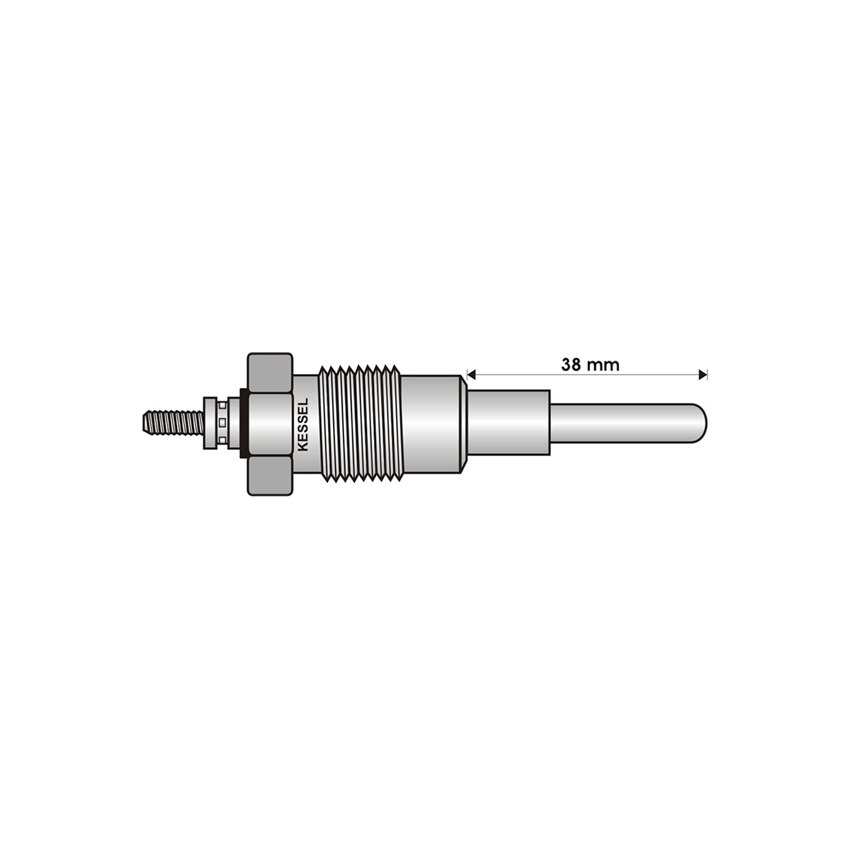 BUJIA INCANDESCENTE PARA MOTOR DIESEL MITSUBISHI/PEUGEOT 1.9D/2.1D ( LARGO 38/ANCHO 6/11 VOLTS/ROSCA 18 X 1/5 )