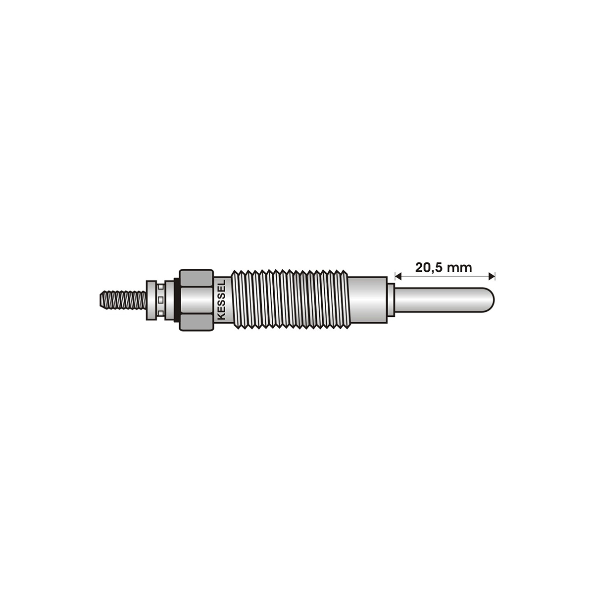 BUJIA INCANDESCENTE PARA MOTOR DIESEL MITSUBISHI ( LARGO 20/ANCHO 5/22/5 VOLTS/ROSCA 12 X 1/25 )