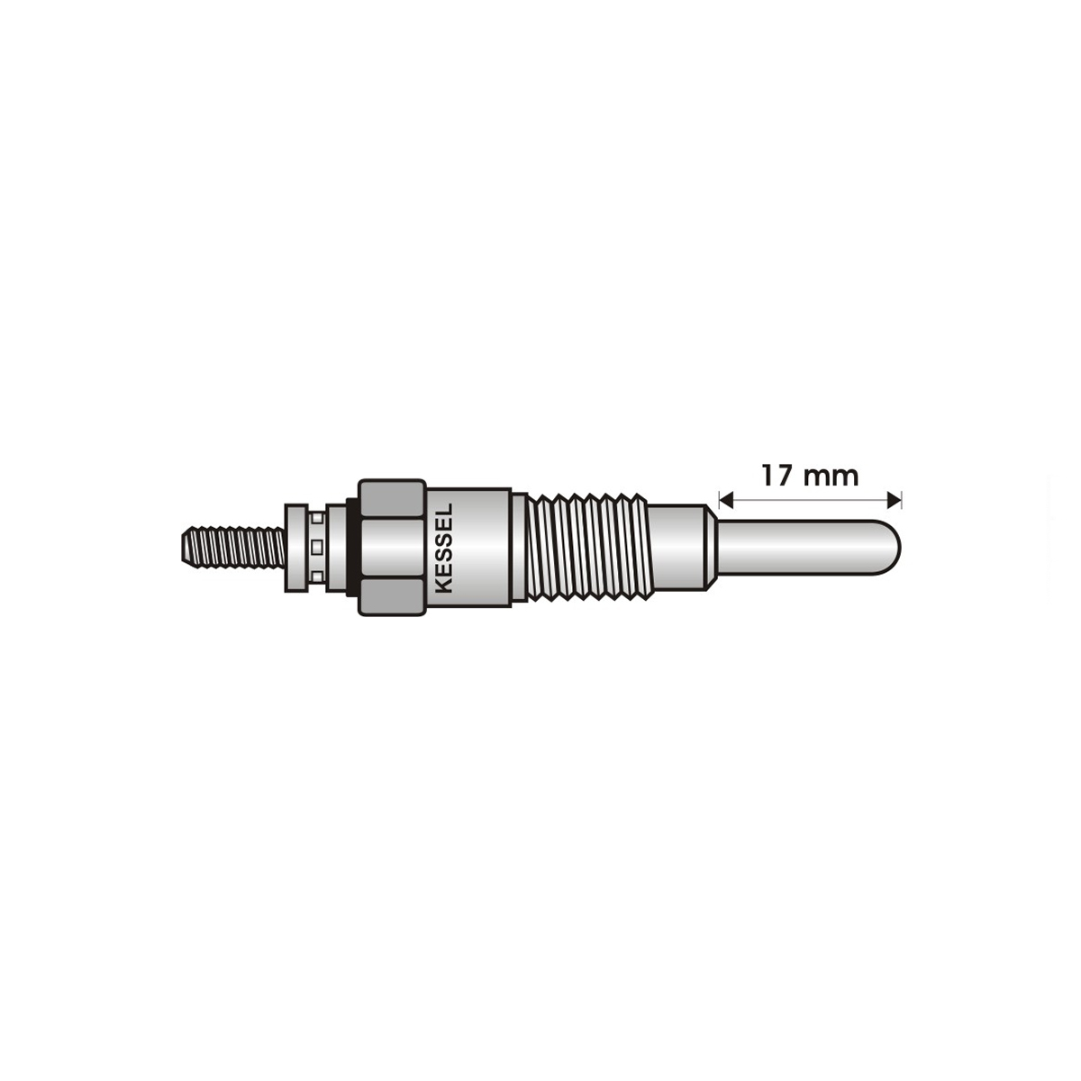 BUJIA INCANDESCENTE PARA MOTOR DIESEL KUBOTA/NISSAN 1.5 SD/1.6 SD/2.2 SD/2.5 SD/3.3 SD/YANMAR   ( LARGO 17/ANCHO 5  4/5/10/5 VOLTS/ROSCA 10 X 1/25 )