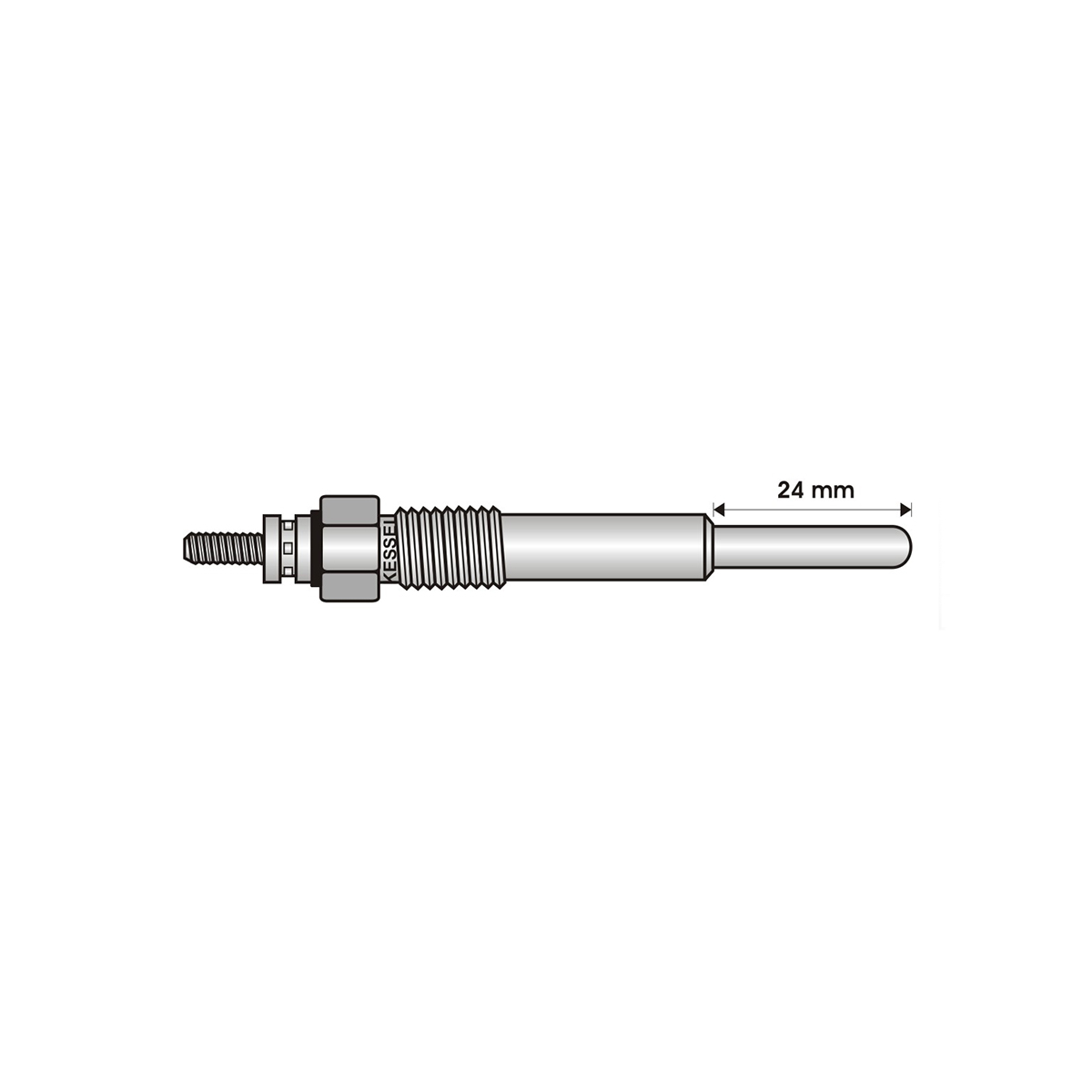 BUJIA INCANDESCENTE PARA MOTOR DIESEL BEDFORD C240/CHEVROLET 1.5 D/DTR/1.7 TD/HOLDEN ISUZU 1.5 D/2.2 TD/2.3 D/OPEL 1.5 D/1.7 TD/SSANGYONG 2.2 D/VAUXHALL 1.5 D/1.7 TD/2.2 D ( LARGO 24/ANCHO 5  4/5/11 VOLTS/ROSCA 10 X 1/25 )