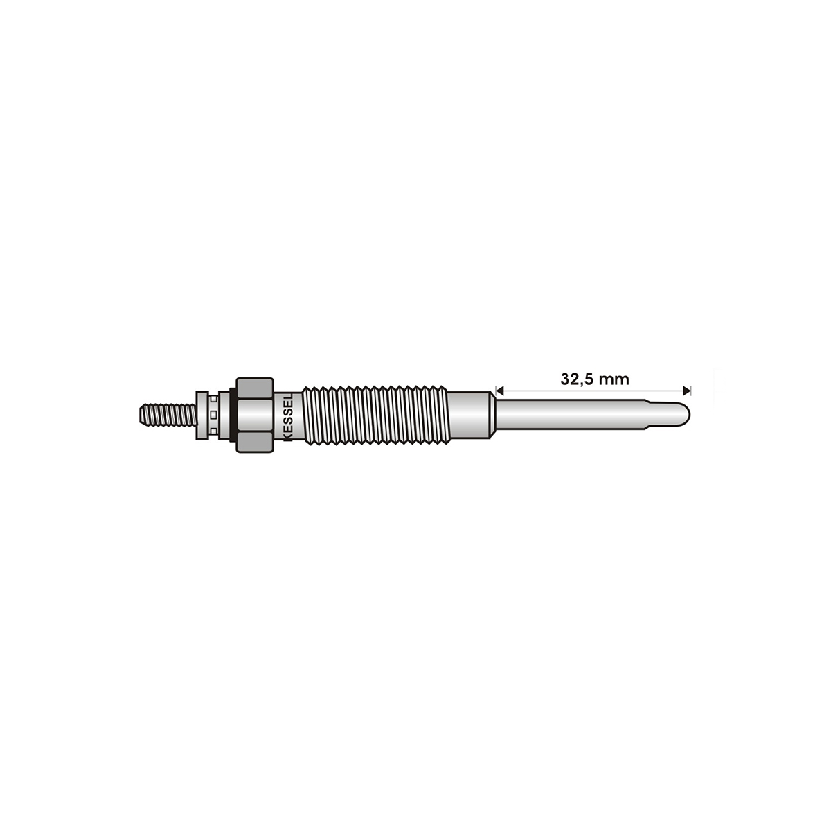 BUJIA INCANDESCENTE PARA MOTOR DIESEL TOYOTA 2.2L/ 2.2D/2.4 D/TD/2.5 D 2L/2.8 3L/2.8 D 3L/3.0 L/VOLKSWAGEN 2.4 D/2.4 D /4X4 ( LARGO 32/ANCHO 5  4/5/11 VOLTS/ROSCA 10 X 1/25 )
