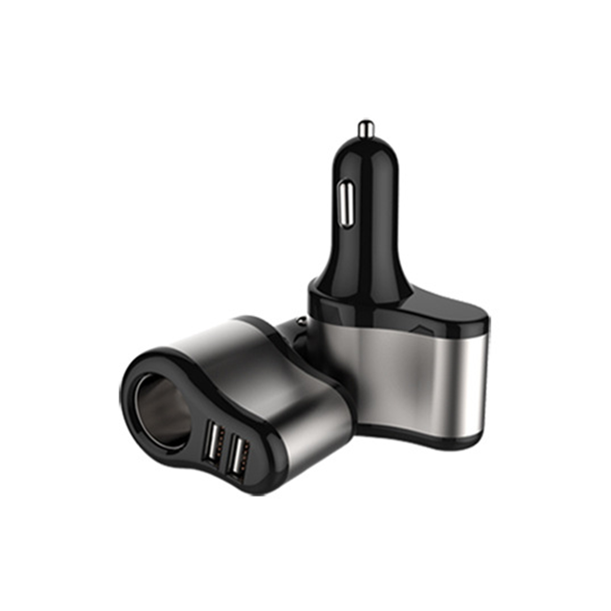 ACCESORIO PARA CELULAR CARGADOR DOBLE USB + ENCENDEDOR 12V / 24V OUTPUT 5V 4200 MA NEGRO+PLATEADO - 2