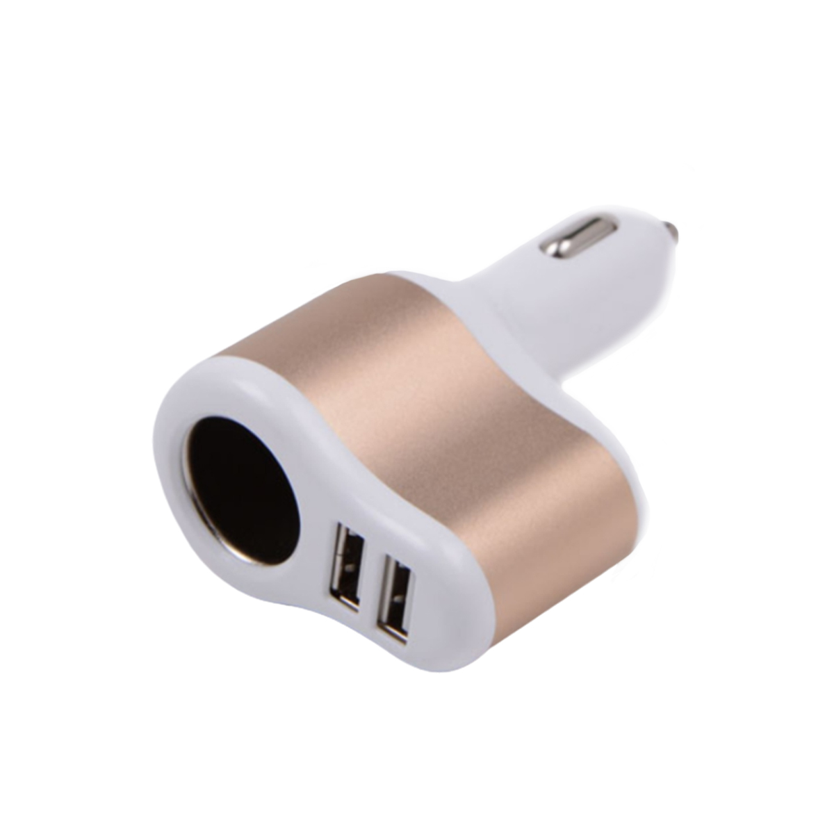 ACCESORIO PARA CELULAR CARGADOR DOBLE USB + ENCENDEDOR 12V / 24V OUTPUT 5V 4200 MA BLANCO+DORADO - 2