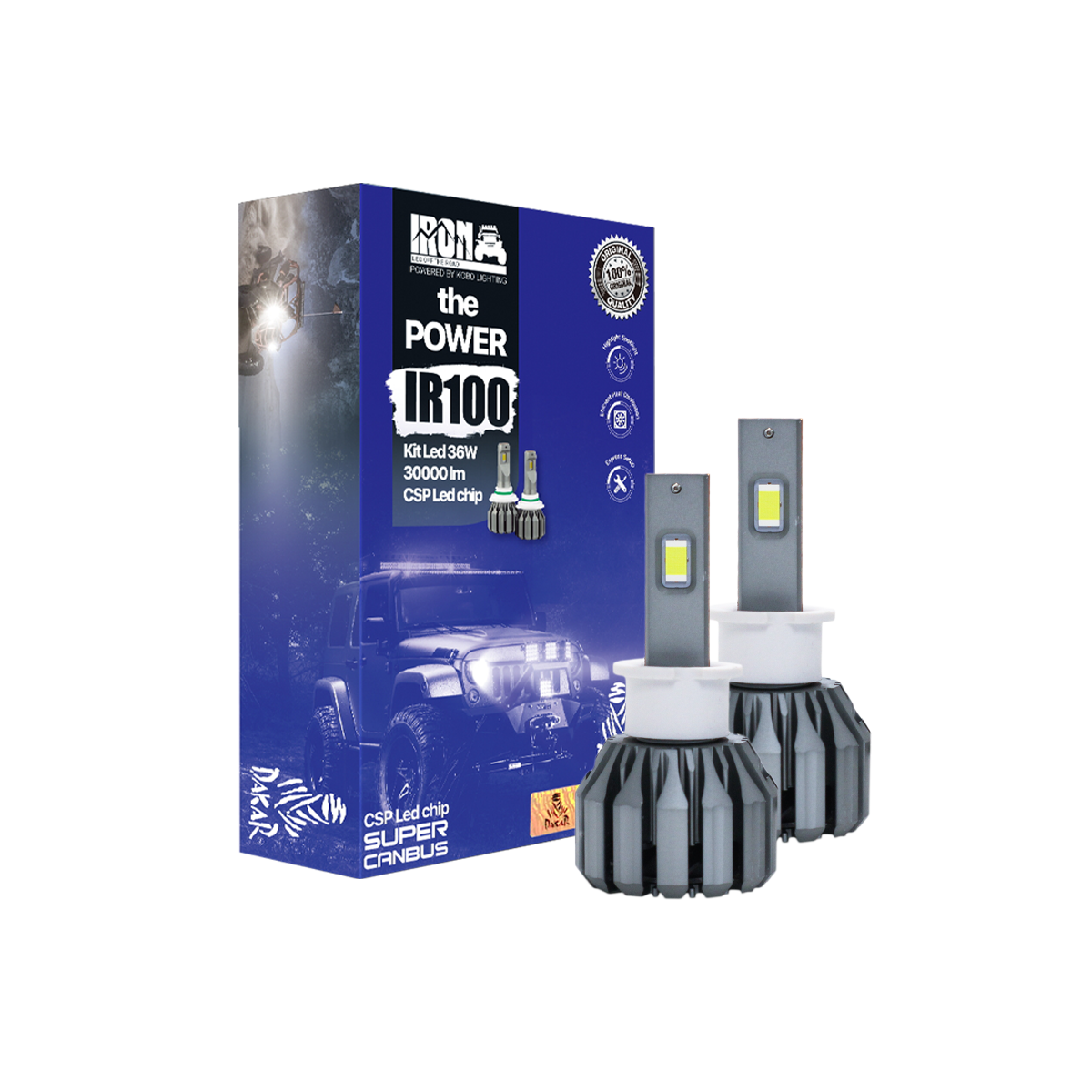 OFF ROAD KIT DE LED IR100 CANBUS H3 10MA GENERACION CHIP CSP SUPER CANBUS 30000 LUMENS 36 WATTS 12V CON COOLER - 8