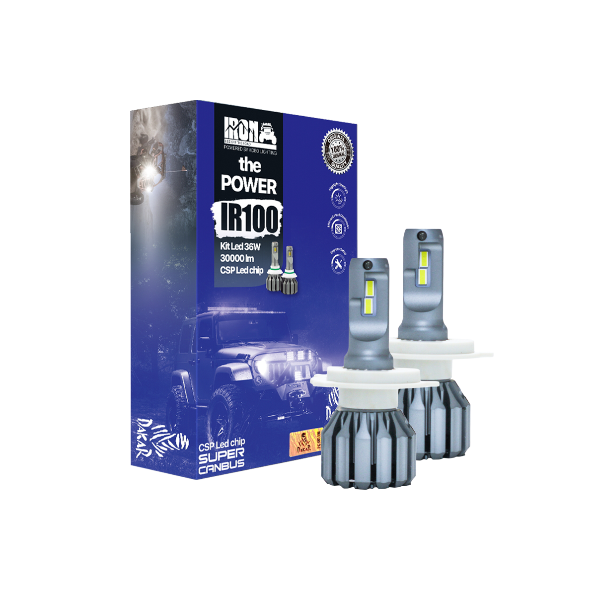 OFF ROAD KIT DE LED IR100 CANBUS H4 10MA GENERACION CHIP CSP SUPER CANBUS 30000 LUMENS 36 WATTS 12V CON COOLER CANTIDAD POR CAJA MASTER 50 - 7