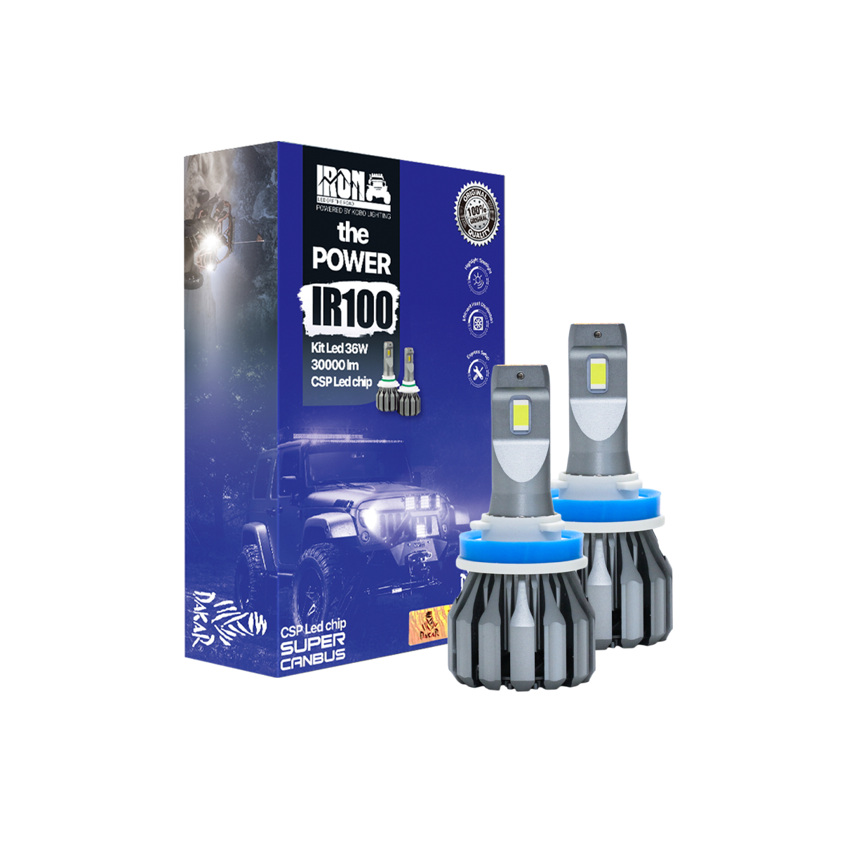 OFF ROAD KIT DE LED IR100 CANBUS H11 10MA GENERACION CHIP CSP SUPER CANBUS 30000 LUMENS 36 WATTS 12V CON COOLER CANTIDAD POR CAJA MASTER 50 - 3
