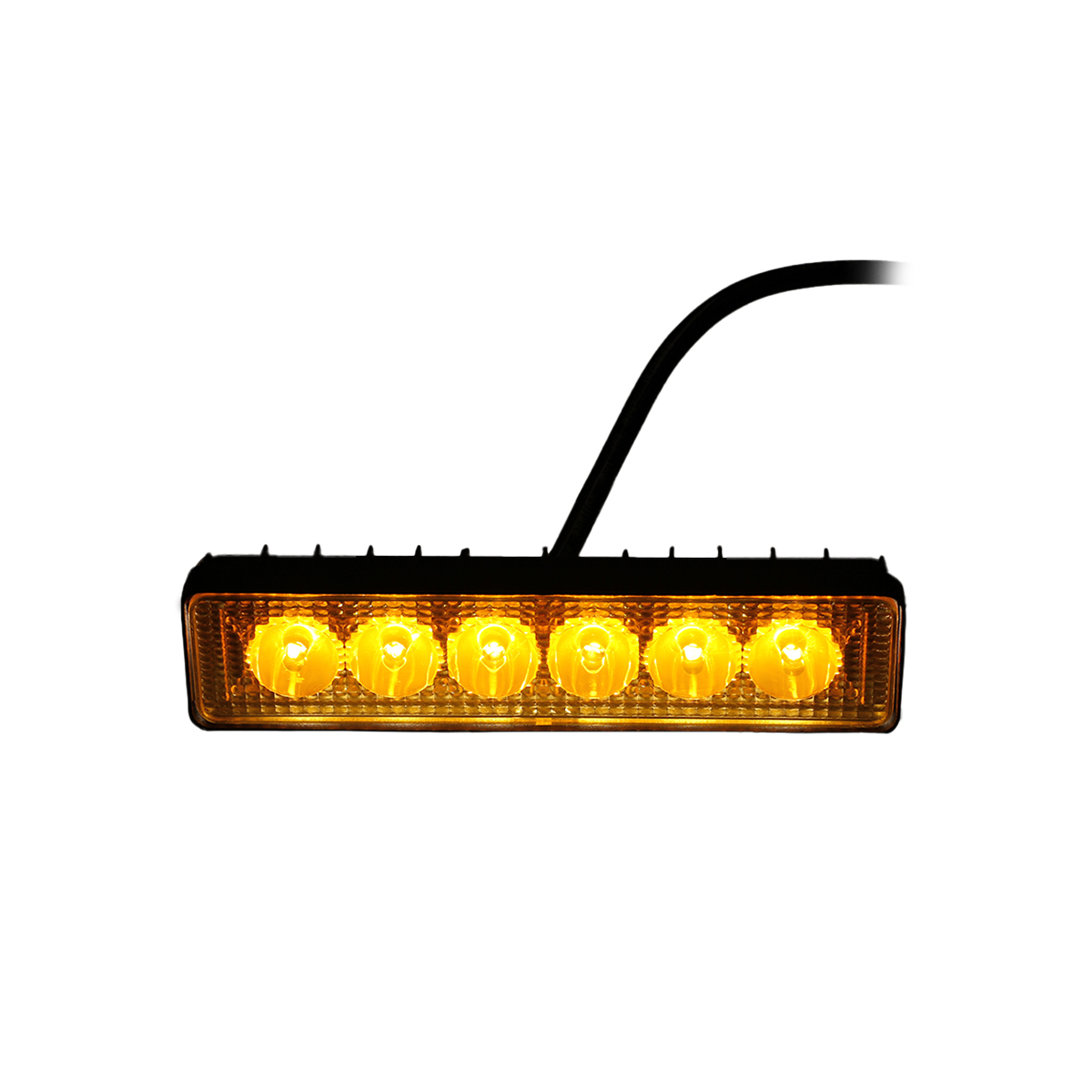 OFF ROAD FARO DE LED UNIVERSAL RECTANGULAR 18 WATTS (6 LED  3 WATTS) COLOR AMBAR 12V / 24V - HAZ DE LUZ SPOT - - 8