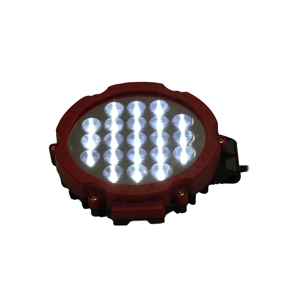 OFF ROAD FARO DE LED FARO LED REDONDO 21 LED 63W BASE ROJA LUZ BLANCA 17.5X4X17,5CM - 5