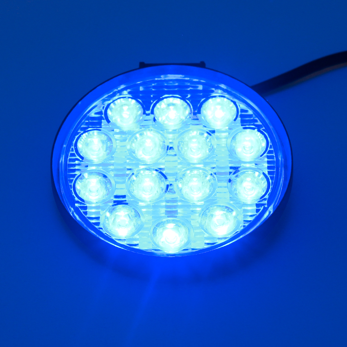 OFF ROAD FARO DE LED UNIVERSAL FARO DE LED CIRULAR 48 WATTS (14 LED  3 WATTS) COLOR AZUL 12V/24V - haz de luz spot - - 5