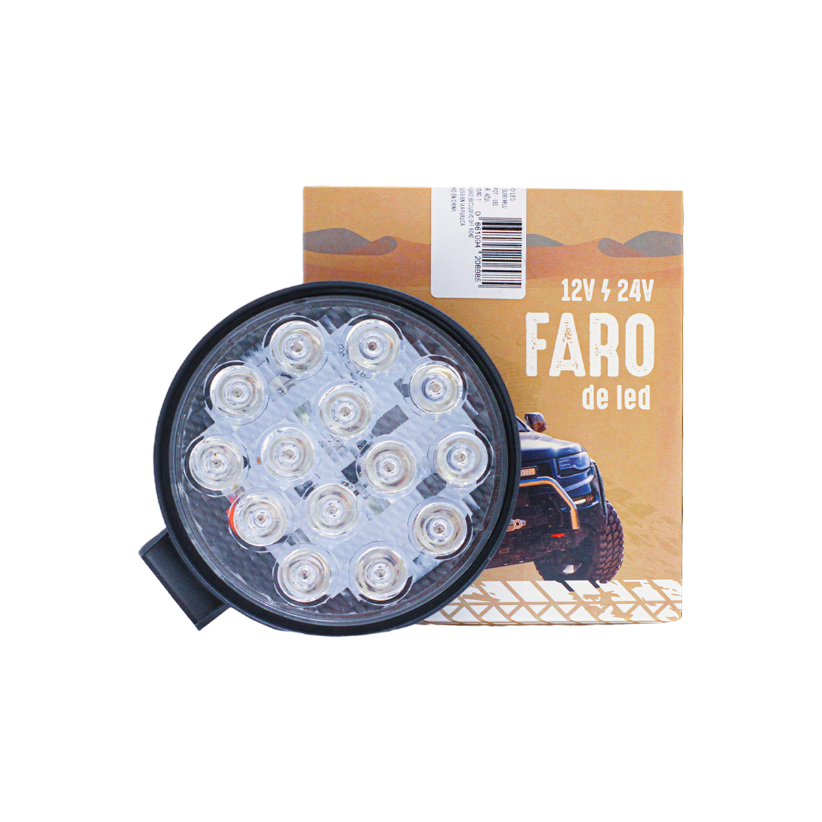 OFF ROAD FARO DE LED UNIVERSAL FARO DE LED CIRULAR 48 WATTS (14 LED  3 WATTS) COLOR AZUL 12V/24V - haz de luz spot - - 2