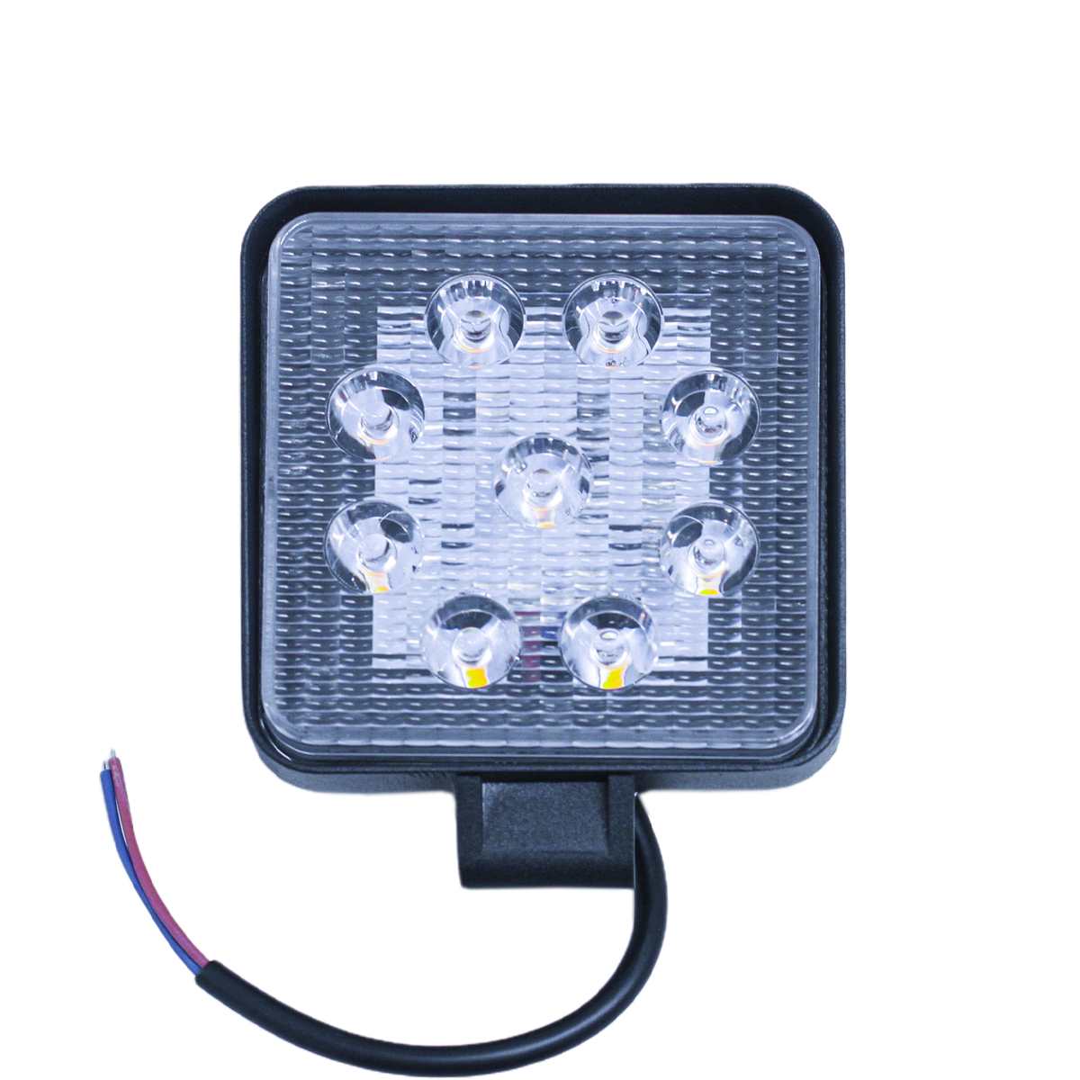 OFF ROAD FARO DE LED UNIVERSAL CUADRADO 27 WATTS (9 LED  3 WATTS) COLOR AMBAR 12V / 24V  - HAZ DE LUZ SPOT - - 3
