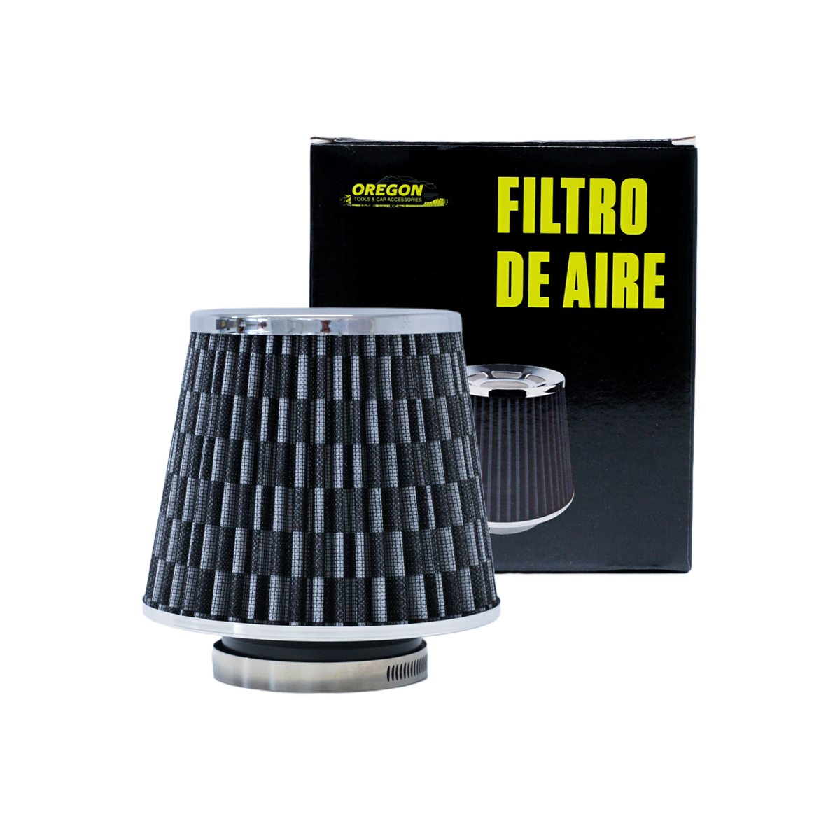 FILTRO DE AIRE CONICO FILTRO DE AIRE CONICO COMPETICION 76MM GRIS CARBON UNIVERSAL