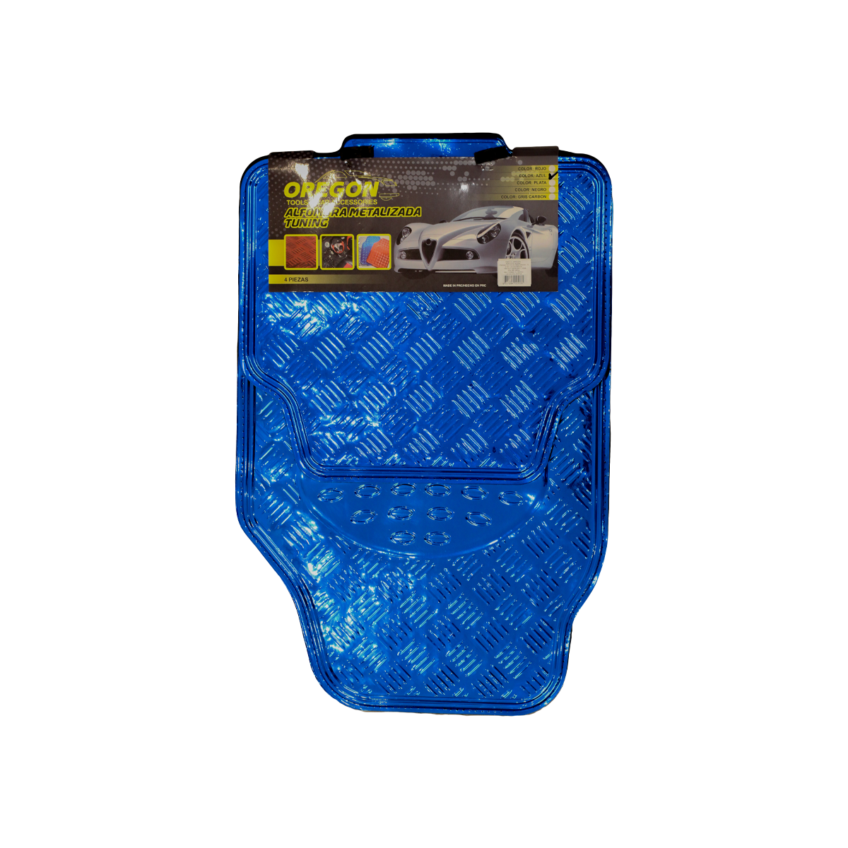 ALFOMBRA ALFOMBRA PVC ALUMINIO METALIZADA BRILLOSA 4 PIEZAS AZUL 7045.5 / 4245.5 CANTIDAD POR CAJA 6 - 2