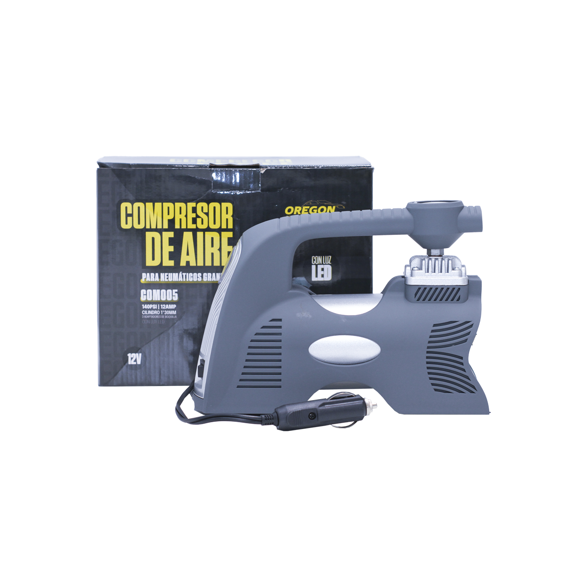 COMPRESOR COMPRESOR DE AIRE 12V, 150 PSI REFORZADO CON LUZ LED EN EL FRENTE - 4