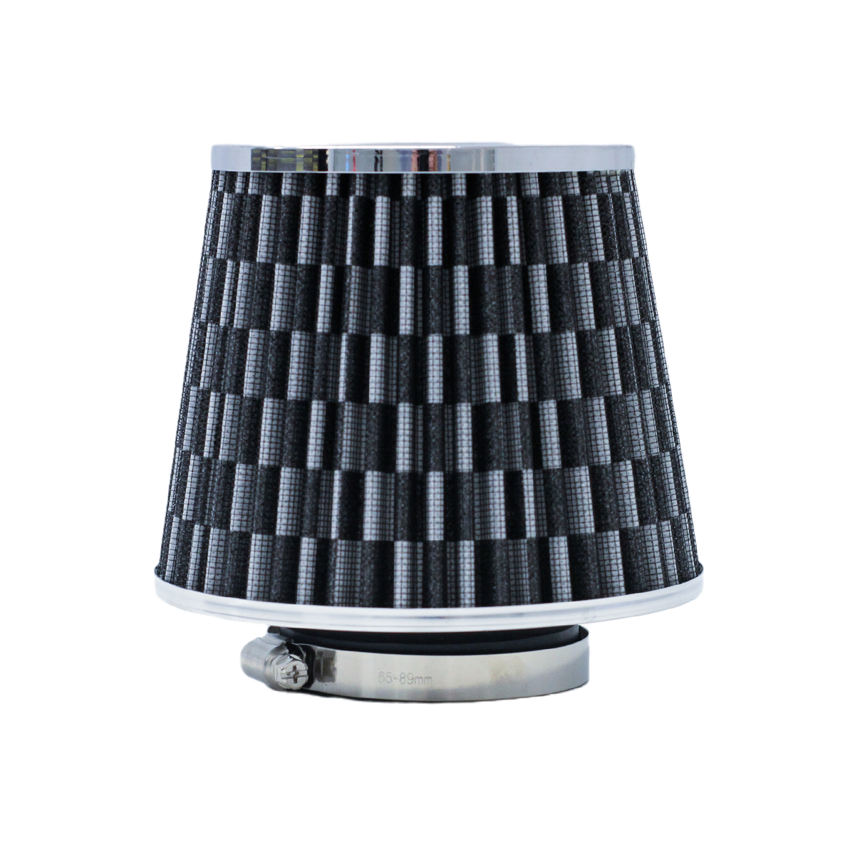 FILTRO DE AIRE CONICO FILTRO DE AIRE CONICO COMPETICION 63MM * 115MM GRIS Y CARBON TRAMA CUADRADA UNIVERSAL SUPERFICIE CONICA - 6