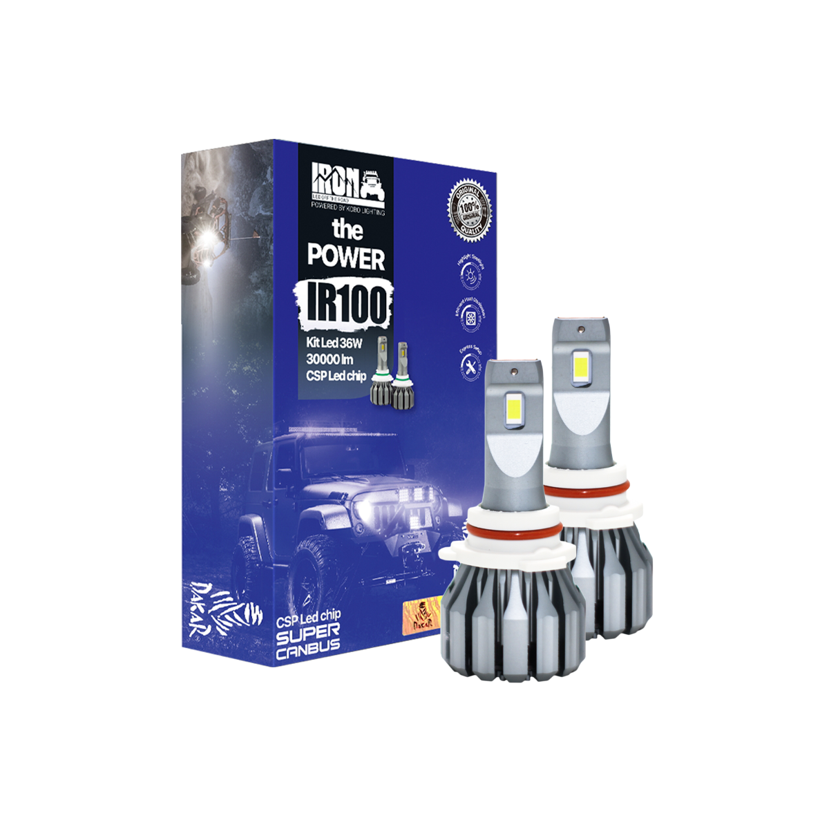 OFF ROAD KIT DE LED IR100 CANBUS 9006 HB4 10MA GENERACION CHIP CSP SUPER CANBUS 30000 LUMENS 36 WATTS 12V CON COOLER CANTIDAD POR CAJA MASTER 50 - 10
