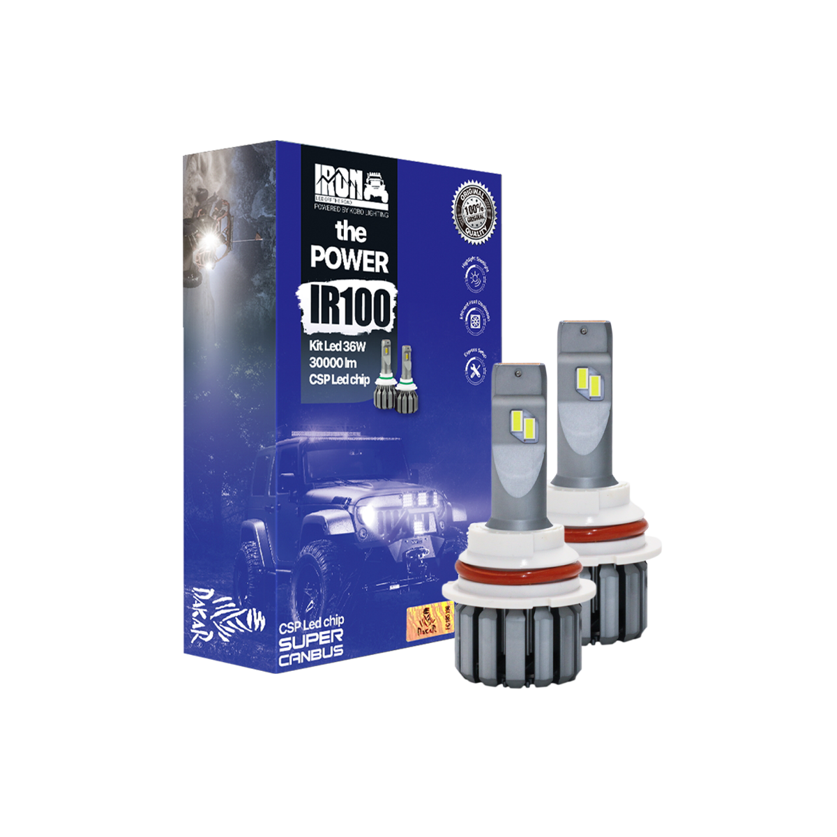 OFF ROAD KIT DE LED IR100 CANBUS 9006 HB5 10MA GENERACION CHIP CSP SUPER CANBUS 30000 LUMENS 36 WATTS 12V CON COOLER - 10