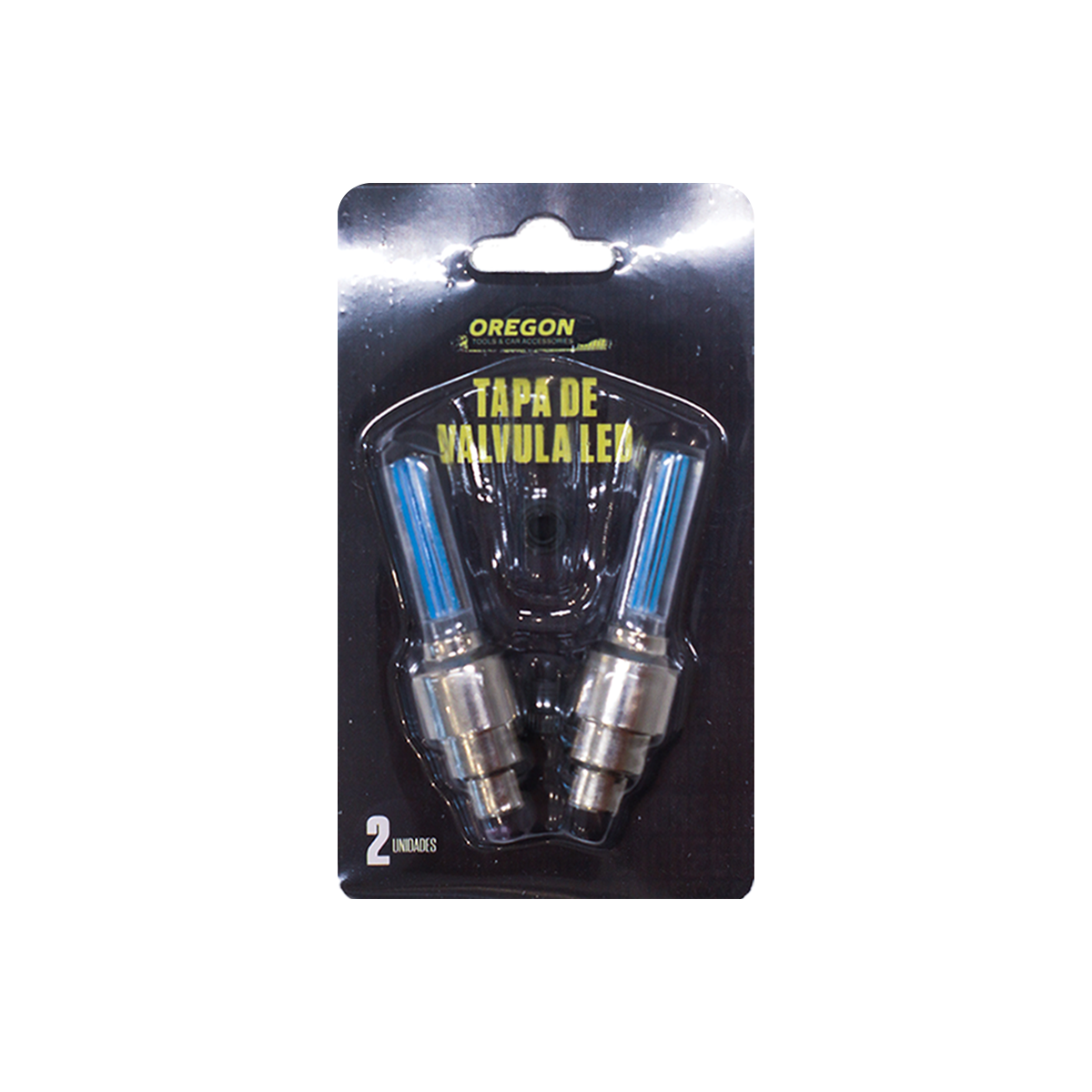 JUEGO DE TAPITAS  DE VALVULA DEPORTIVA JUEGO 2 UNIDADES - LED AZUL